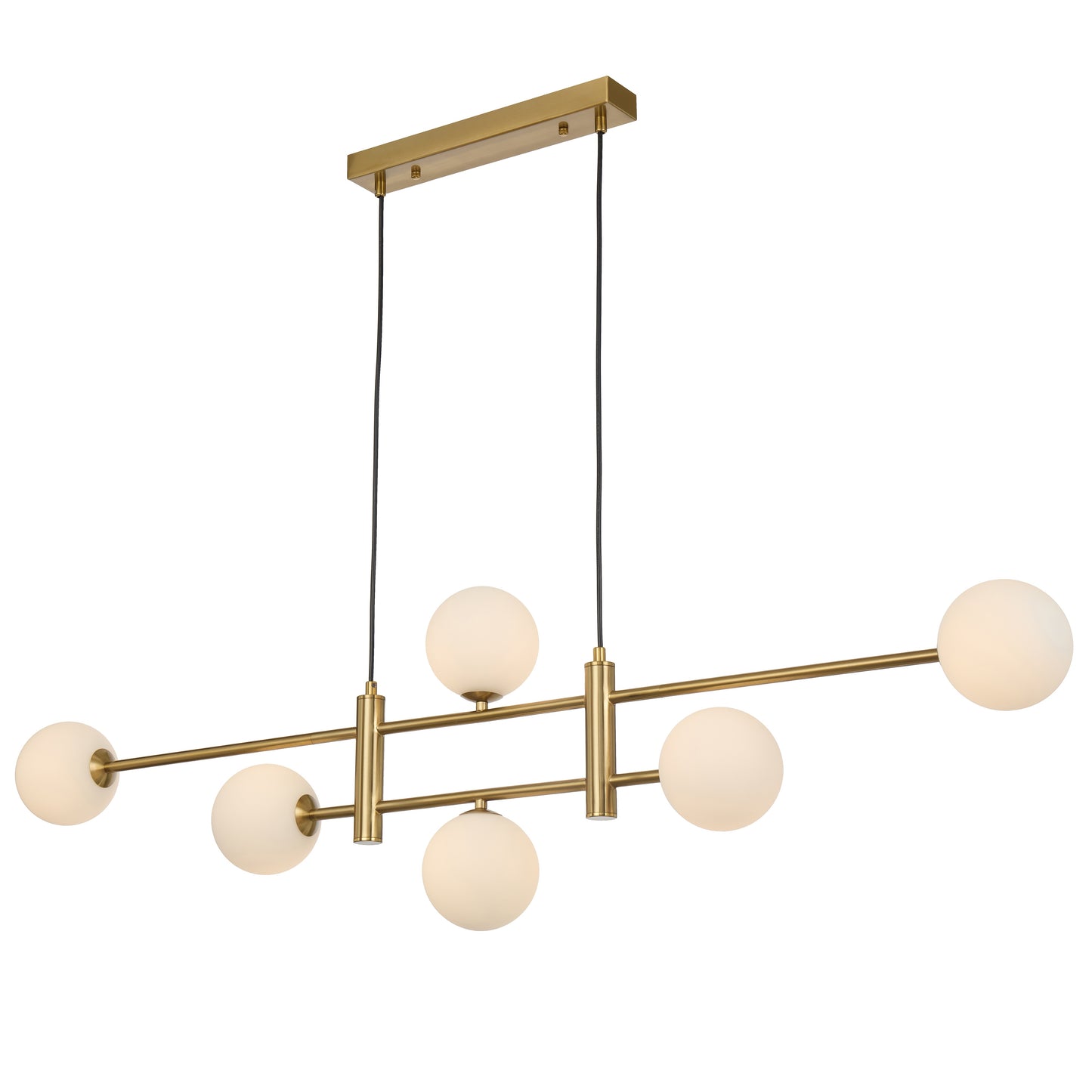 Brindisi TFS 6LT PENDANT 6x6wG9max KIT L1300 W120 H355 CAB2m ANT GOLD/ OPAL MATT