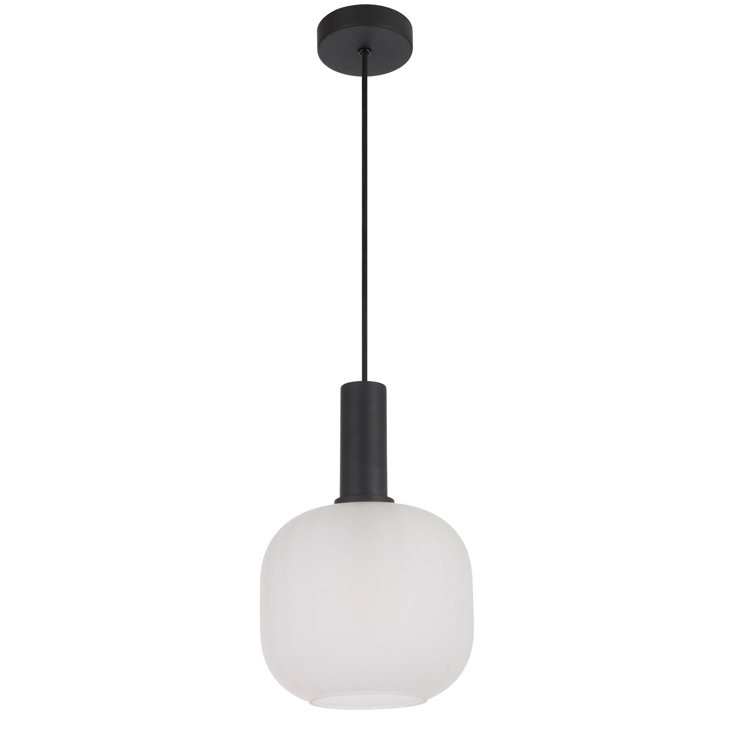 TFS 20CM PENDANT 25wE27max D200 H290 cab 2m BLACK / FROST GLASS