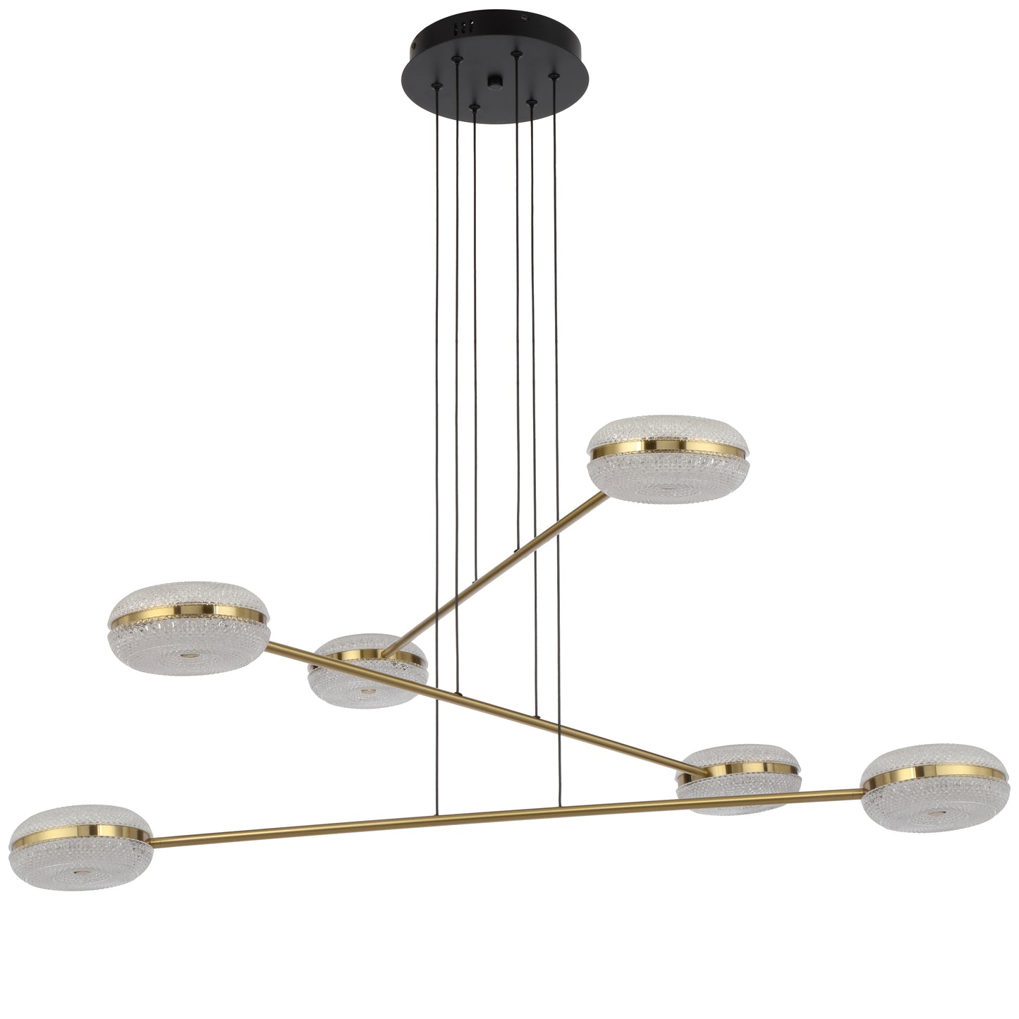 TFS 6 LTS PENDANT 6x10wLED D1040 H70 3000k non-DIM CAB2.5M ANT GOLD / CLEAR