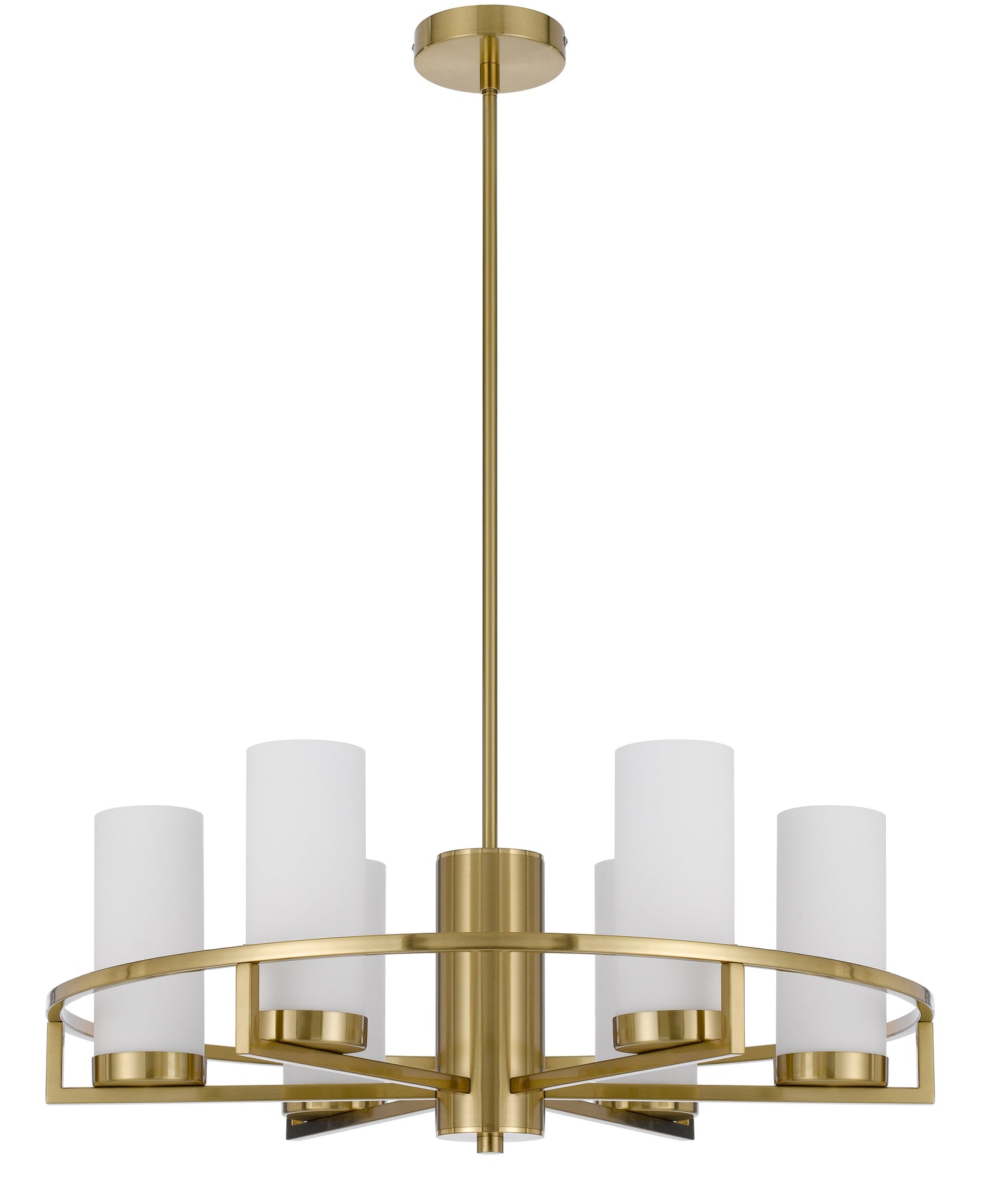 TFS 6LTS PENDANT 6x25wE14max D650 H242 GLASS:80 BRASS / OPAL MATT ROD:1.5m