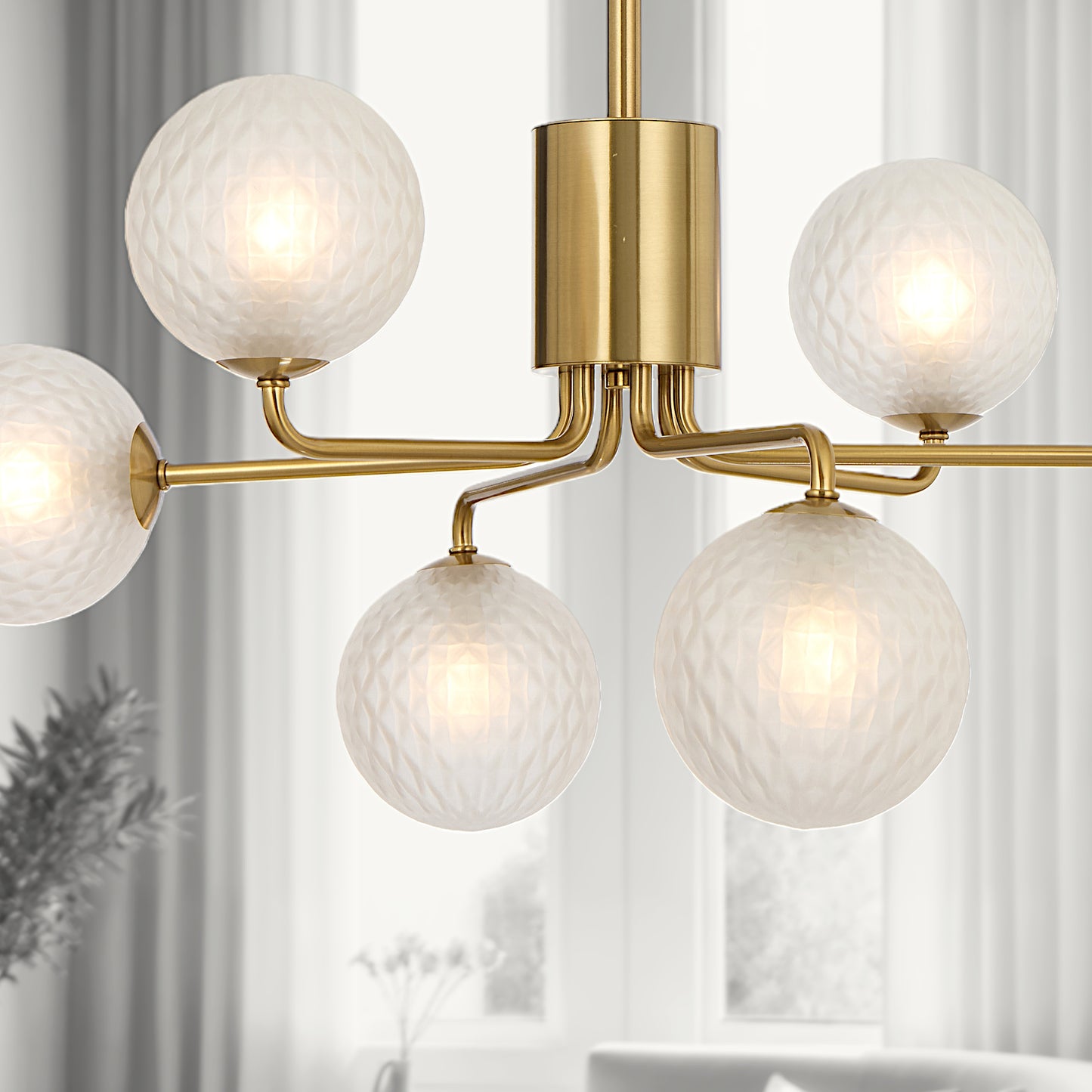 TFS 6LT PENDANT 6x6wG9max KIT D650 H295 ROD:2*600+1*300 ANT GOLD/ FROST TEAR PATTERN