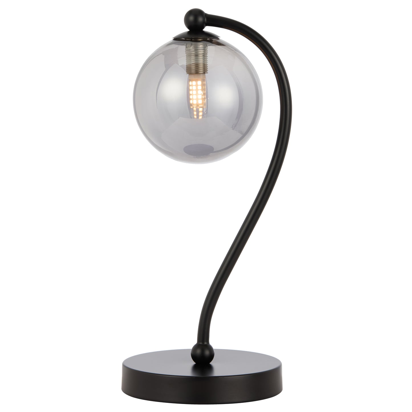 TFS TABLE LAMP 6wG9max KIT L160 W150 H350 BLACK MATT/ SMOKE