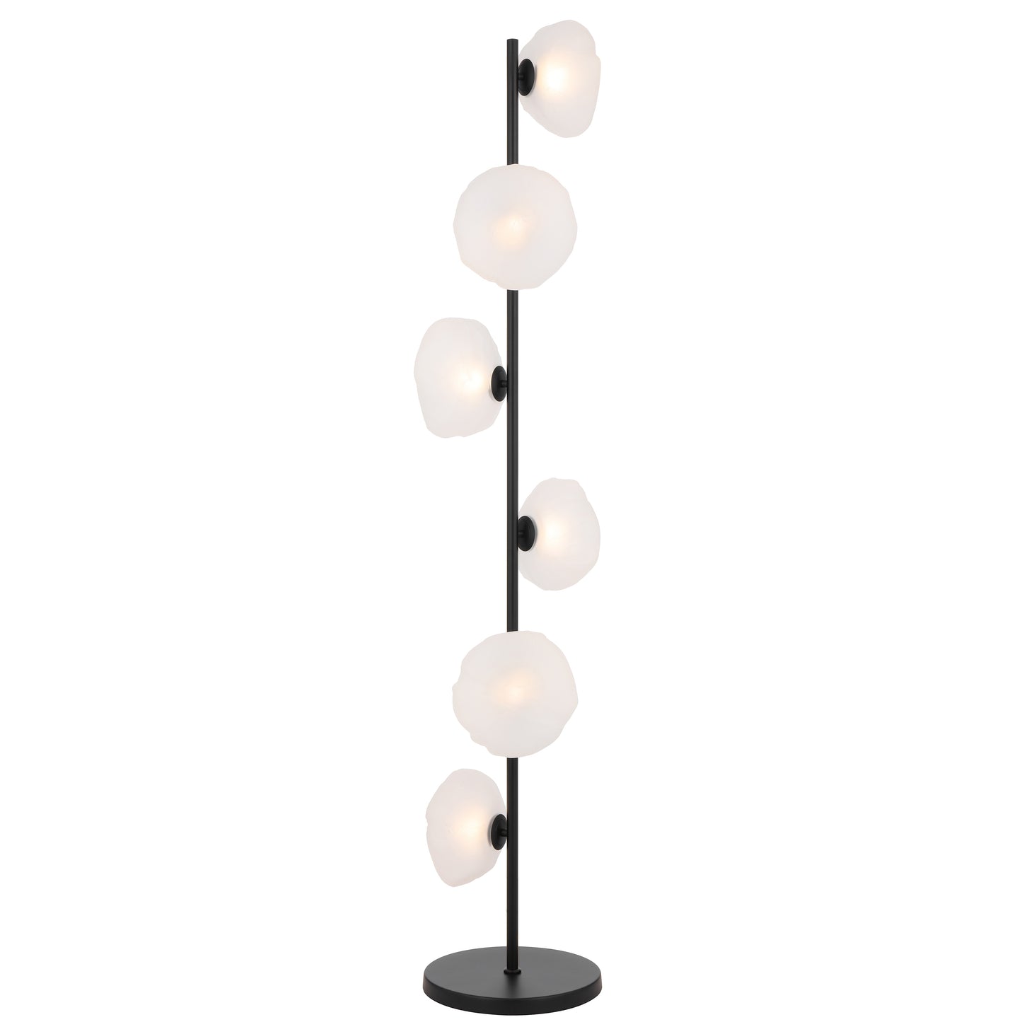 Nancy TFS FLOOR LAMP 6 LTS 6x6wG9max H1600 GLASS D200 BLACK /FROST GLASS