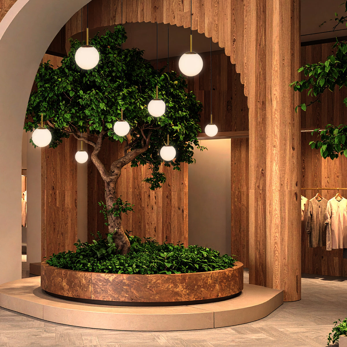 TFS 8 PENDANT 25w E27 D:200 CAB:2m ANTI GOLD / OPAL MATT