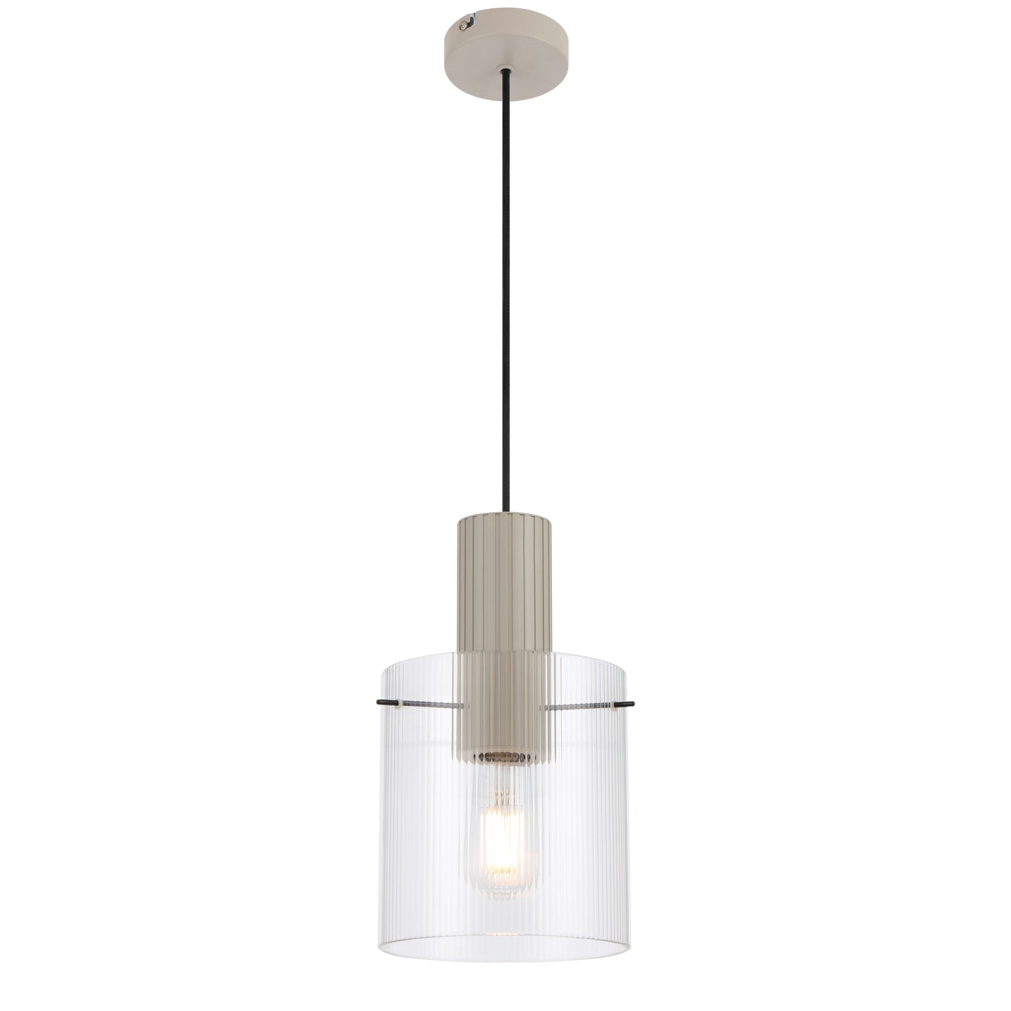 TFS 18CM PENDANT 25wE27max D180 H315 cab 2m GREY / CLEAR