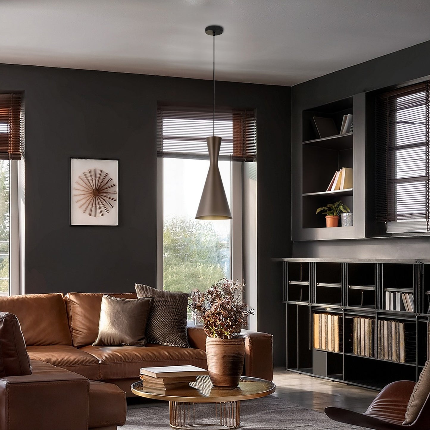 Zanolux TFS 20 PENDANT 25wE27max D200 H440 + 2 TEX BRONZE BRUSHED (BLACK)