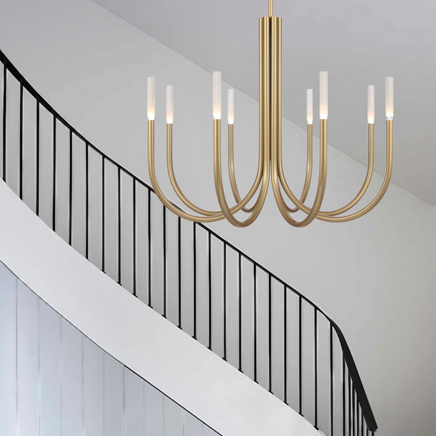 TFS 8 LTS PENDANT 24wLED 3000K D:980 H:790 Rod:1.5m NON-DIM 280Lm PAINTED GOLD