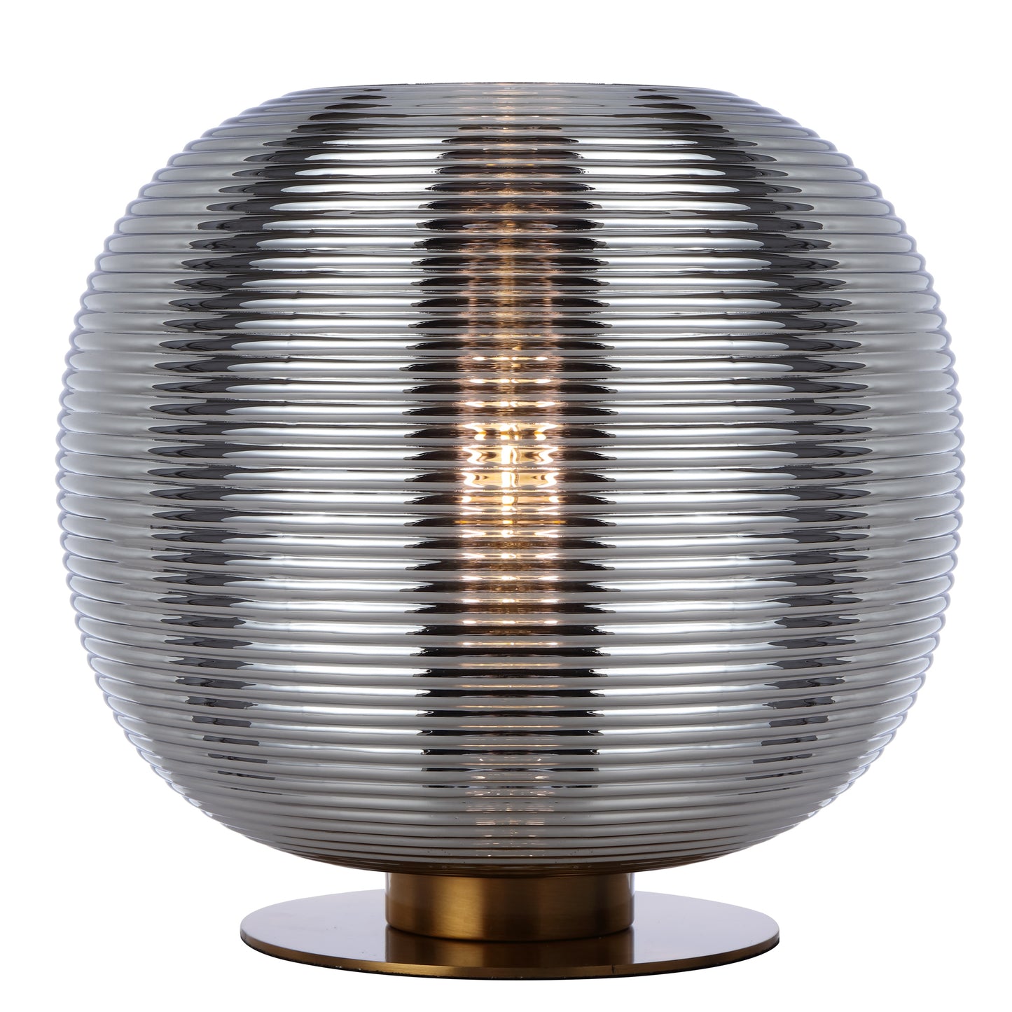 Vigo TFS TABLE LAMP 25wE27max D:250 H:260 inline Switch ANT GOLD BASE / CHROME GLASS