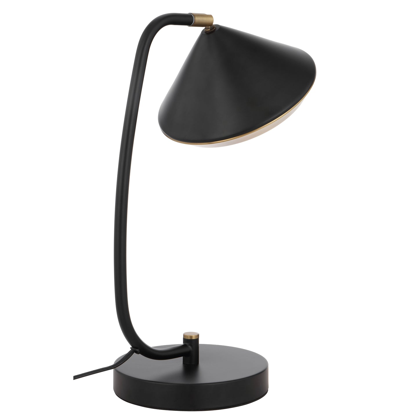 TFS TABLE LAMP 6wG9max L280 W200 H430 inline switch BLACK MATT/YELLOW BRASS