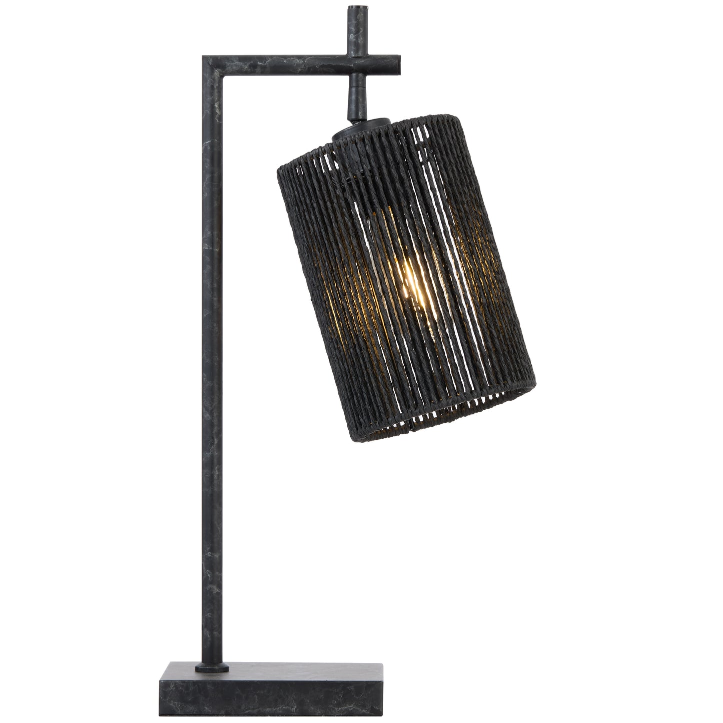 TFS TABLE LAMP 25wE27max L210 W140 H500 inline swt GUN METAL / BLACK STRING