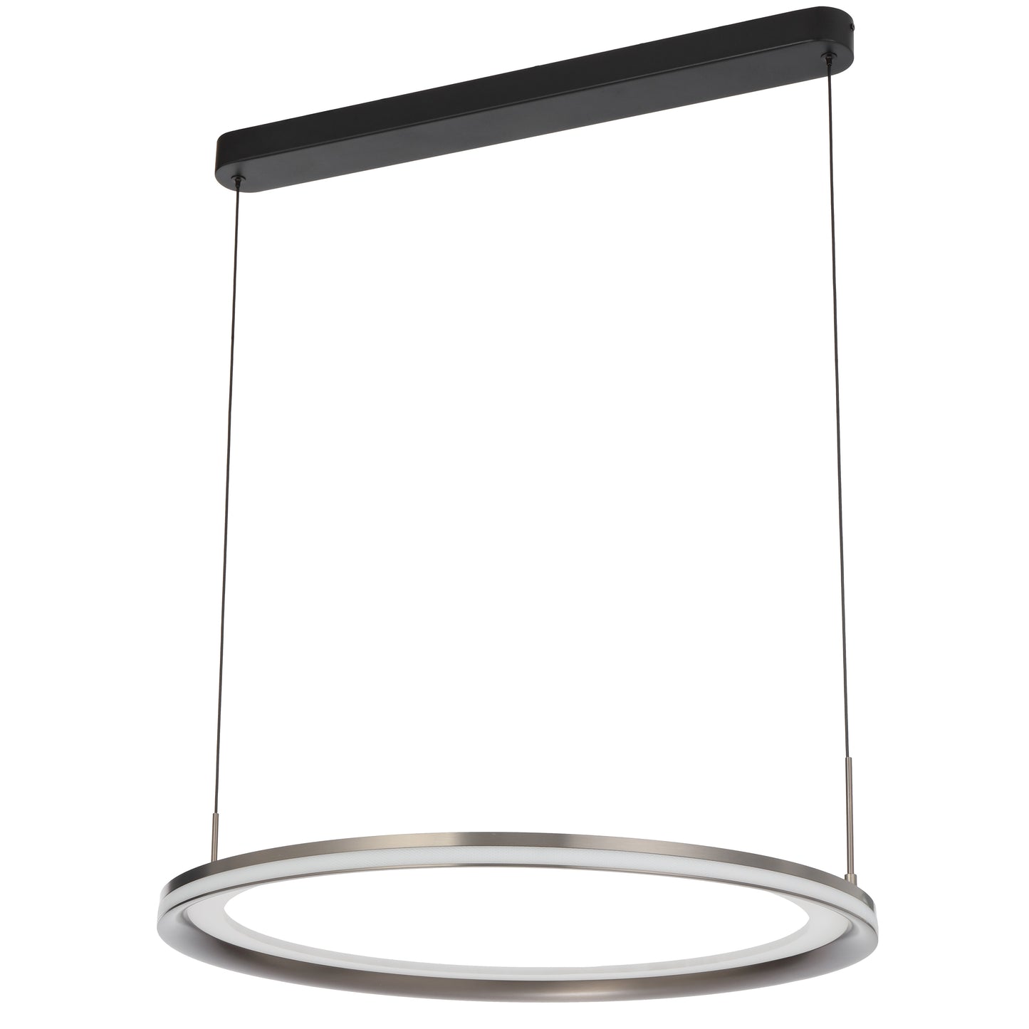 TFS 60CM PENDANT 60wLED D:600 H:30 3000K DIM CAB 2m 2570Lm PEARL GREY/FROST