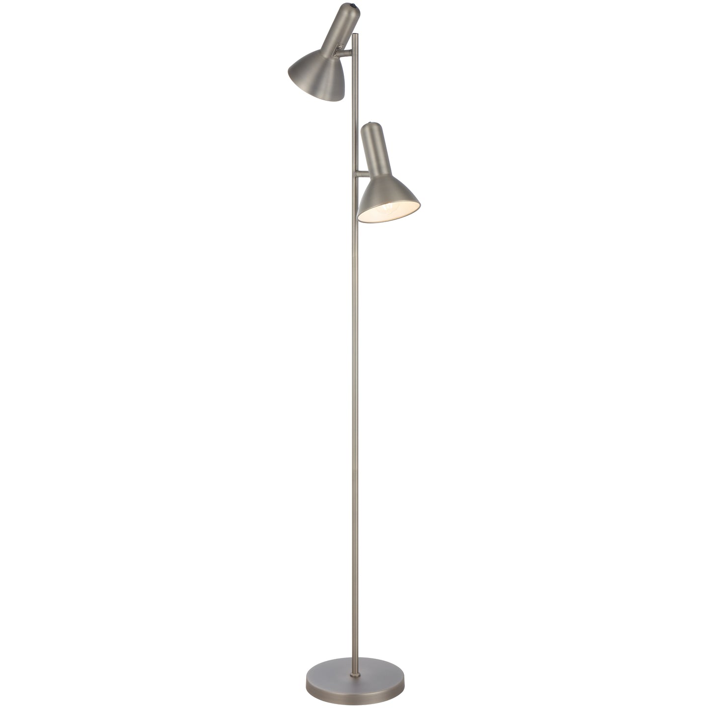 TFS 2LT FLOOR LAMP 2x25wE27max L240 W420 H1610 ON/OFF SWT ON HEAD NICKEL MATT