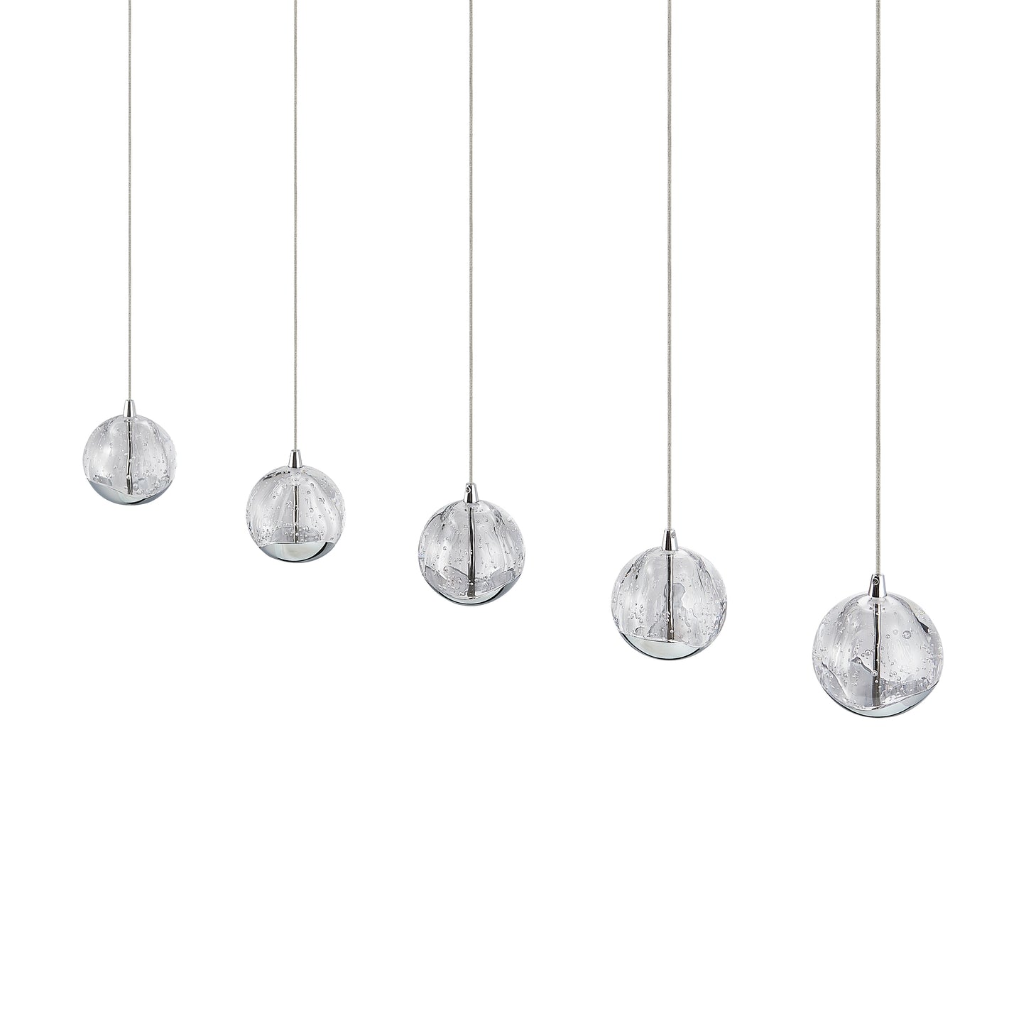 Zanoshade TFS 5 LTS BAR PENDANT 5x5wLED 3000K 1540Lm cab2M L960 W90 CHROME/BUBBLE GLASS