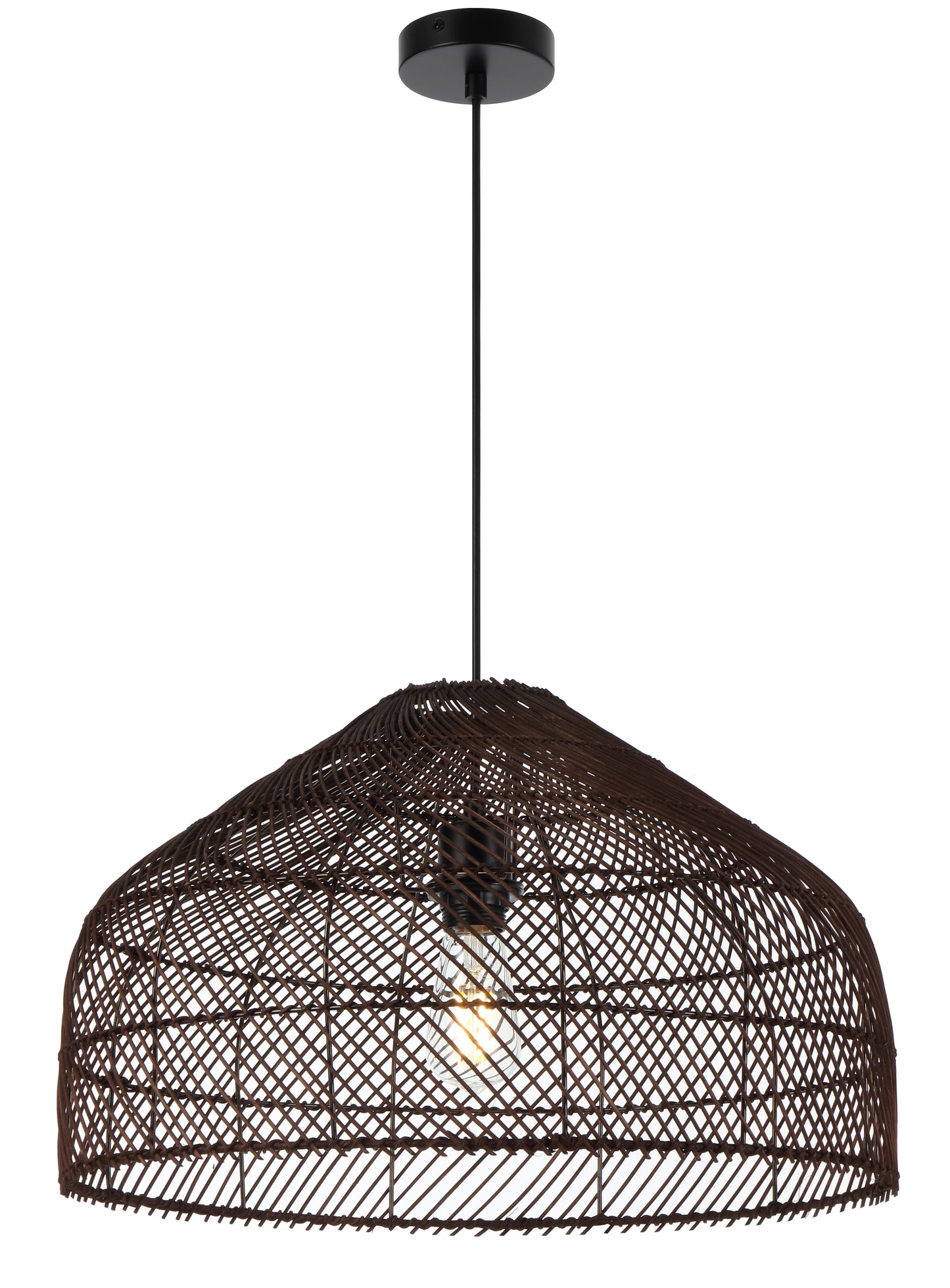 TFS 50 PENDANT 25wE27max D500 H300 cab1.5m BROWN RATTAN