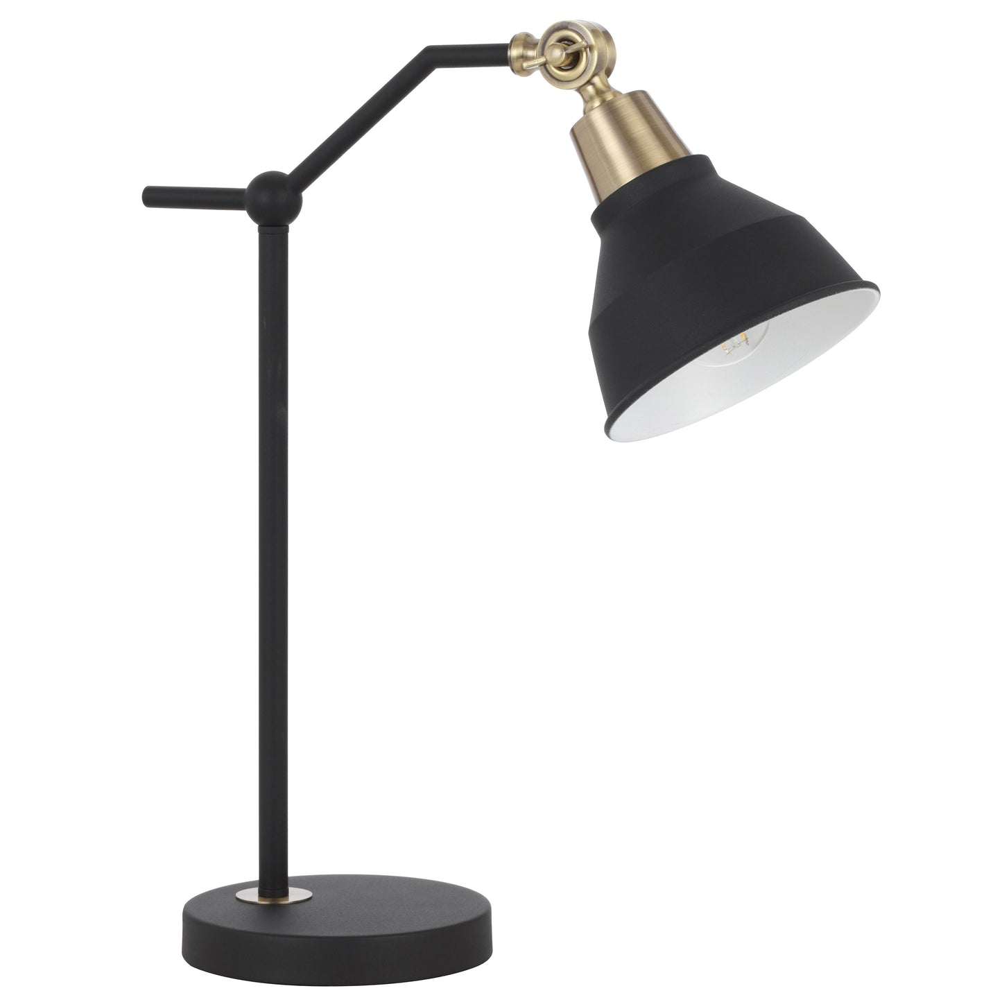 TFS 15 TABLE LAMP 25wE27max L320 W160 H500 INLINE SWTCH BLACK MATT/ANT BRASS