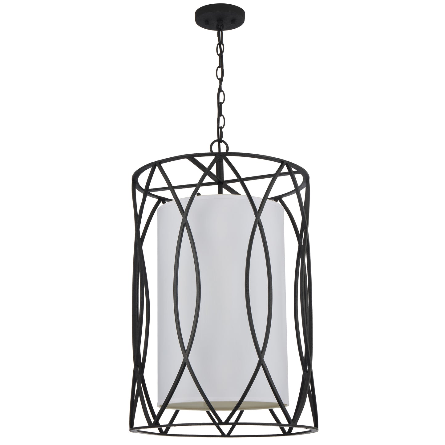 TFS 45 PENDANT 4x25wxE14max D450 H730 CHAIN 2M TEXTURED BLACK