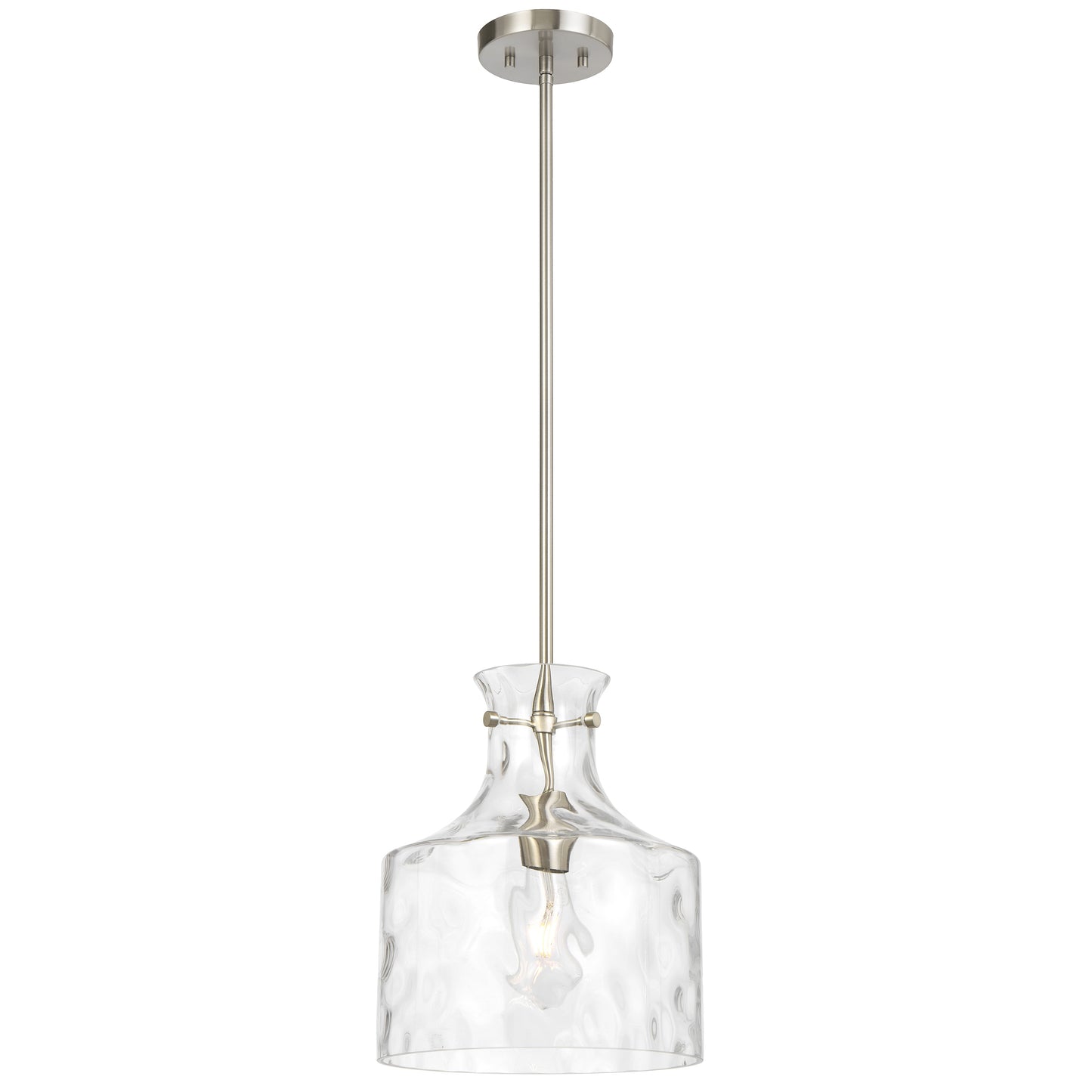 Norastone TFS 1LT PENDANT 25wE27max D:280 H:330 ROD 1.5m NICKEL MATT/CLEAR WATER STREAK