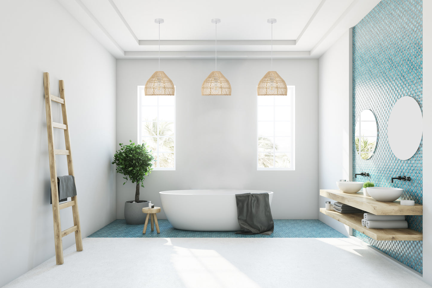 TFS 30 PENDANT 25wE27max D300 H230 cab1.5m NATURAL RATTAN