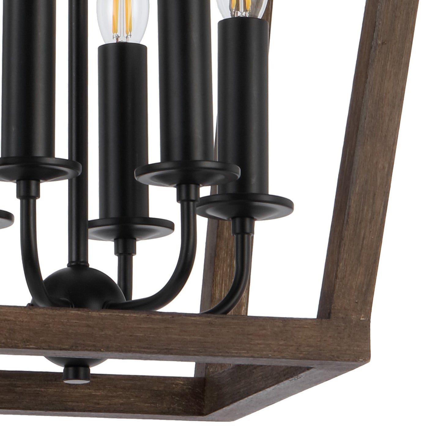 TFS 6 PENDANT 6x25wE14 W560 H730 CHAIN 2M BLACK MATT / TIMBER
