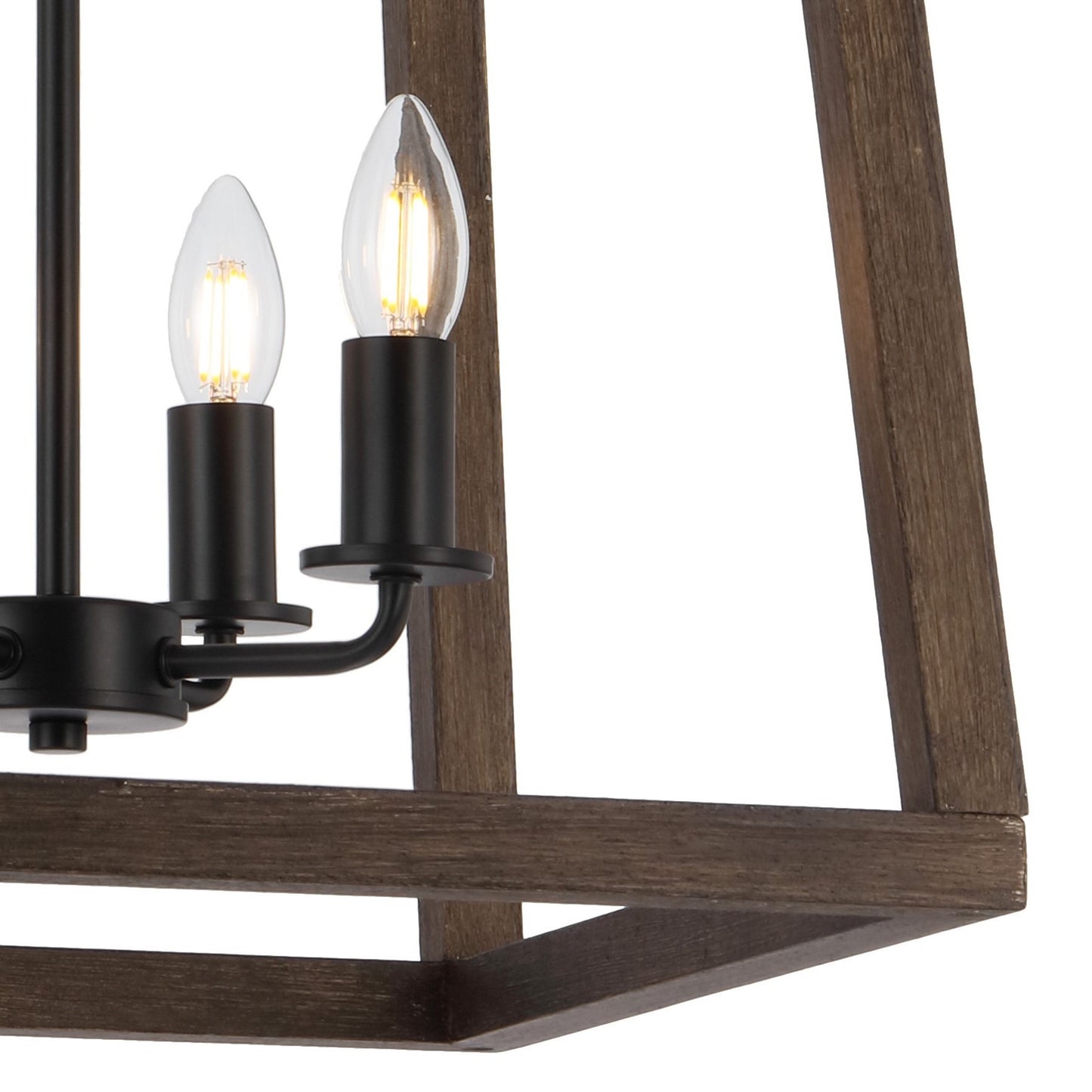 TFS 4 LT PENDANT 4x25wE14 W405 L405 H524 CHAIN 2M BLACK MATT / WALNUT TIMBER