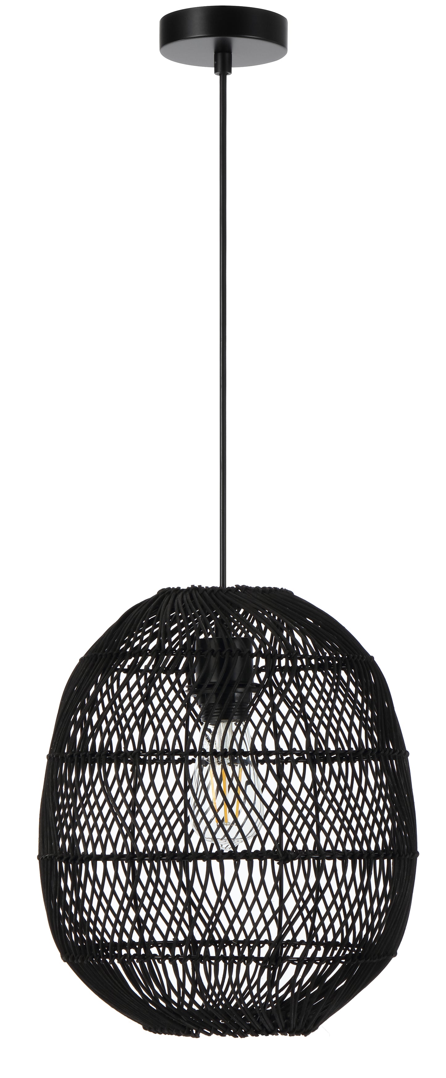 TFS 30 PENDANT 25wE27max D300 H320 cab1.5m BLACK RATTAN