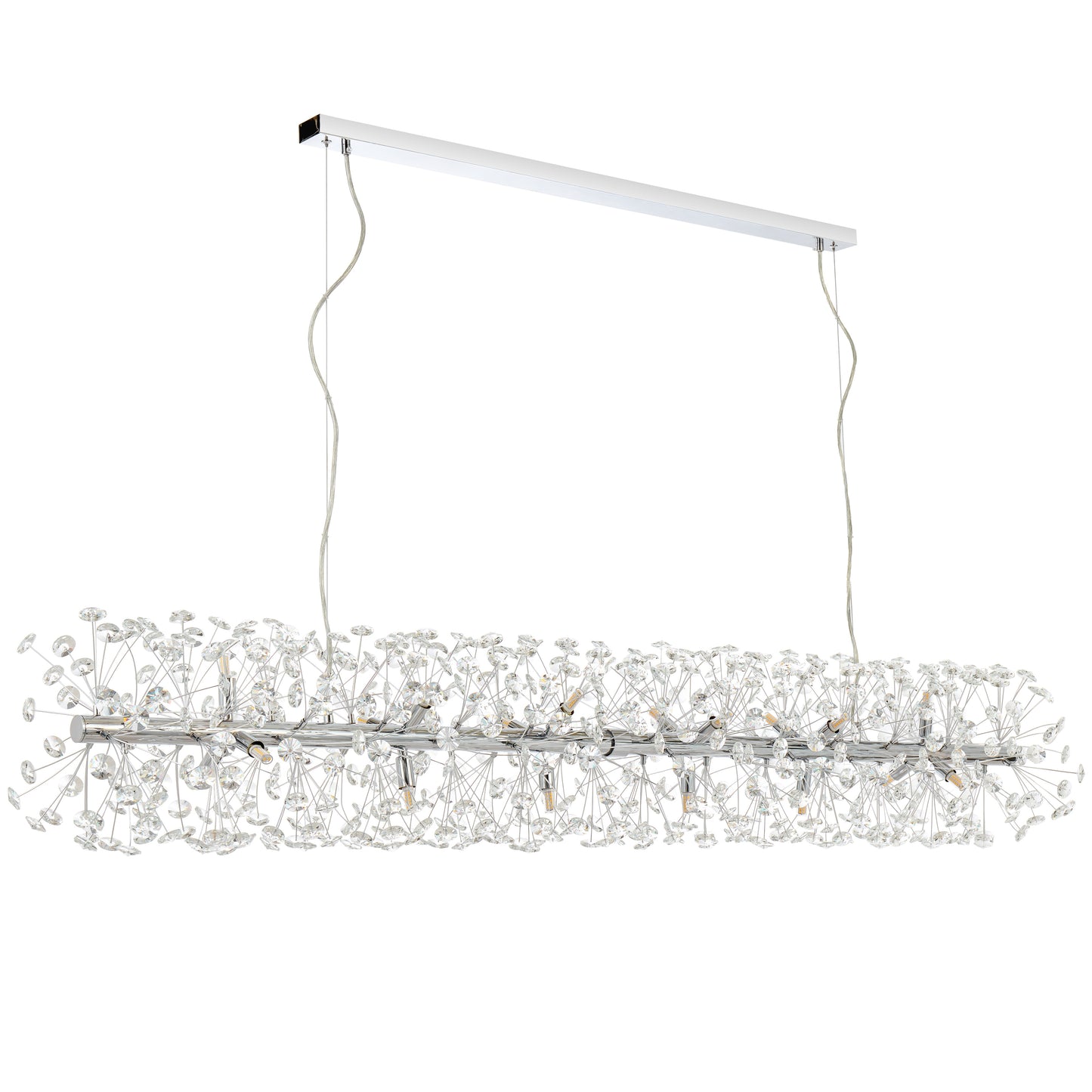 Braga TFS 18LT REC PENDANT 18x6wG9max L1680 W300 H300 CRYSTAL H130 CHROME / CLEAR