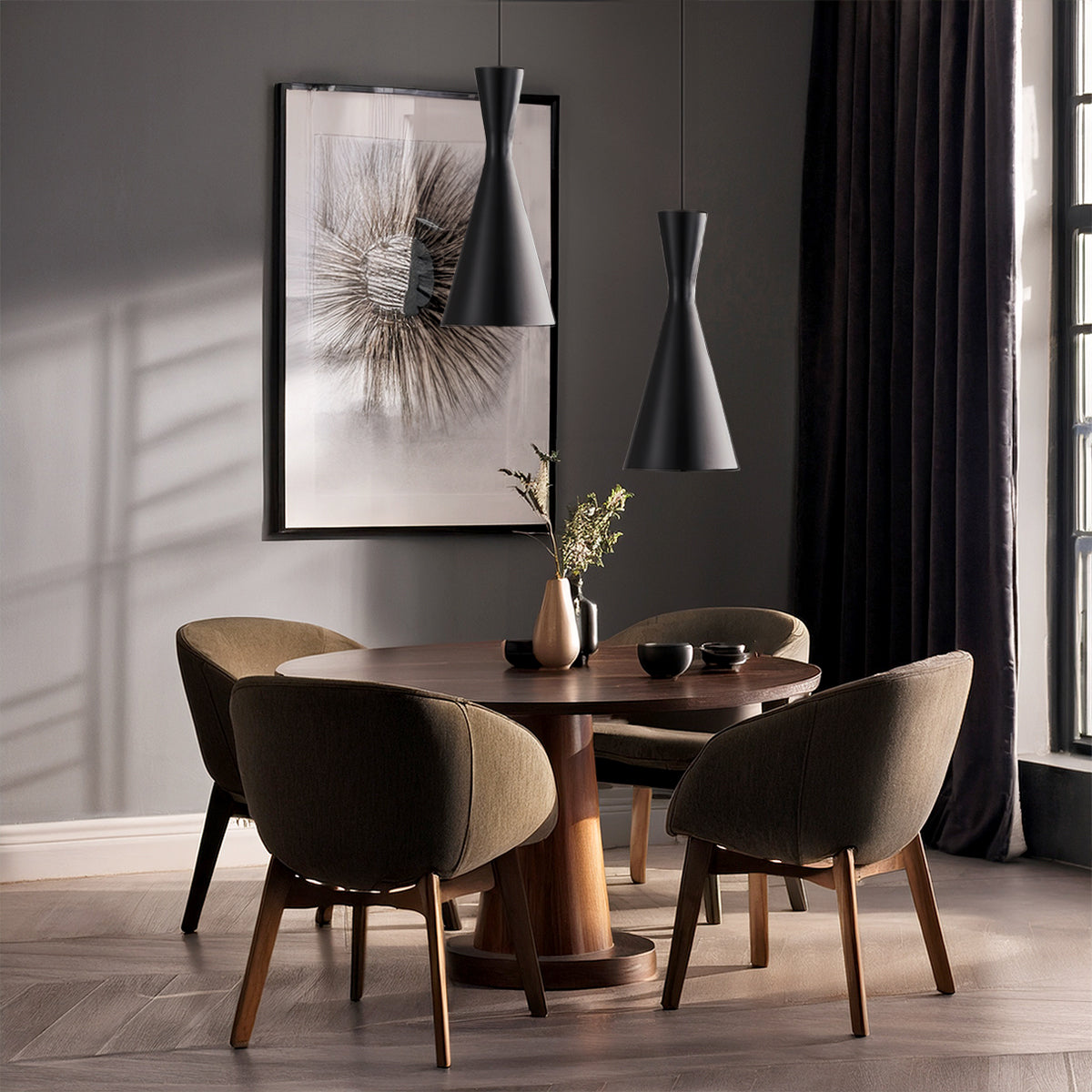 TFS 20 PENDANT 25wE27max D200 H440 + 2 TEX BLACK BRUSHED (BLACK)