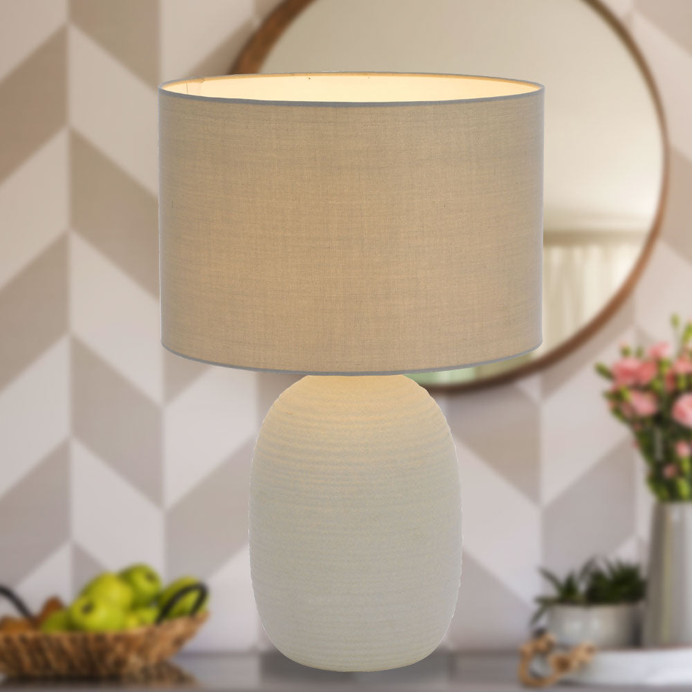 TFS CERAMIC TABLE LAMP 25wE27max D:300 H:455 GREY / GREY