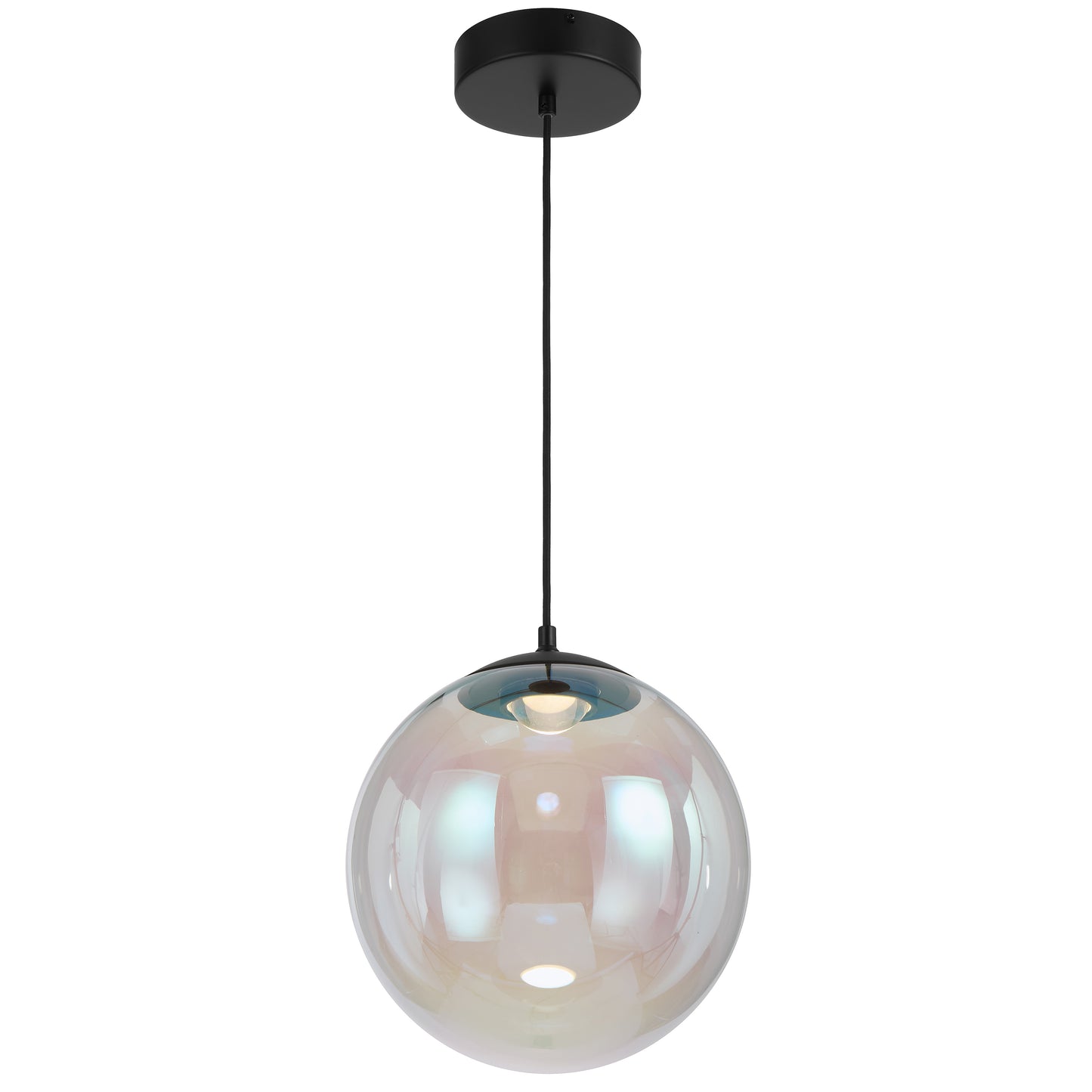 TFS 30 PENDANT 12wLED 3000K DIM 580Lm D300 H335 cab 2m BLACK MATT/ RAINBOW
