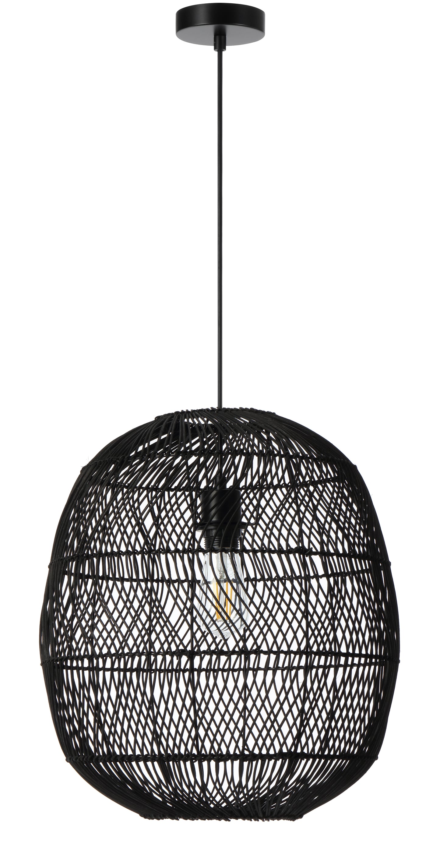 TFS 40 PENDANT 25wE27max D400 H430 cab1.5m BLACK RATTAN