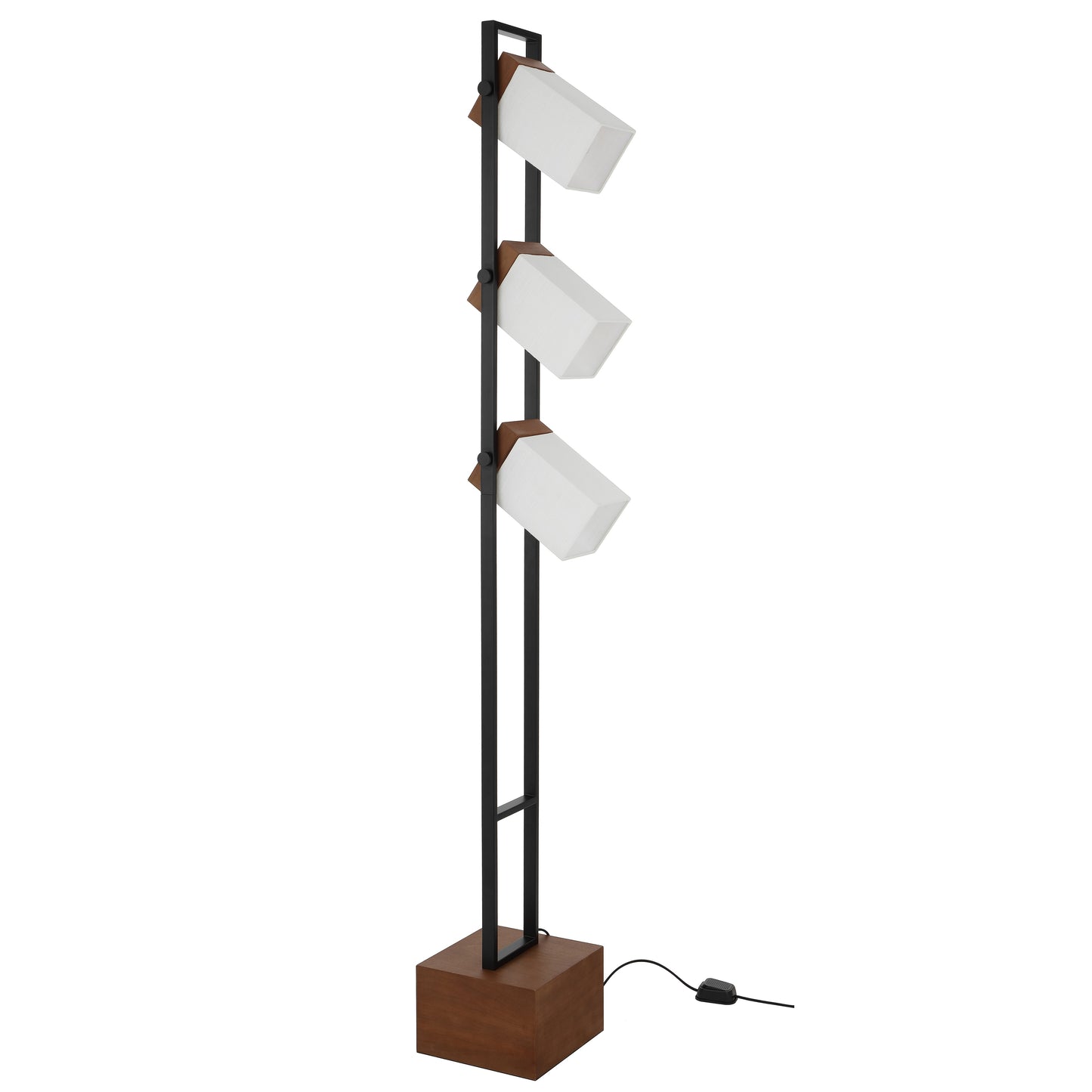 Lumoform TFS 3LT FLOOR LAMP 3x25we27max L:250 W:250 H:1800 FOOT SWTCH BLACK/WALNUT/IVORY