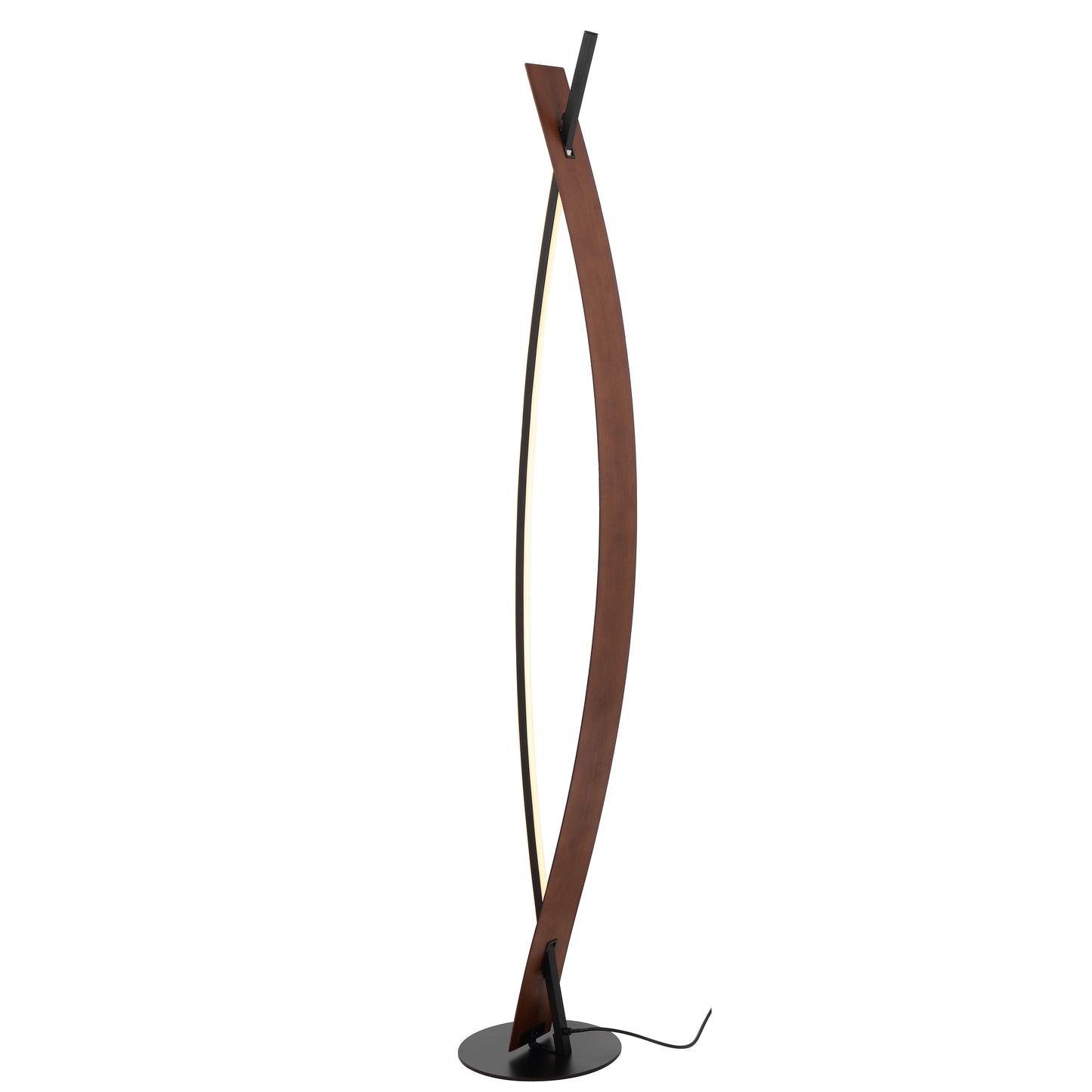 Amber TFS FLOOR LAMP 18wLED D:180 H:1350 1440Lm FOOTSWTCH 3000K BLACK / WALNUT