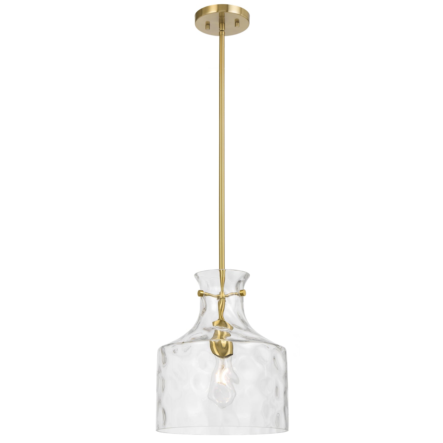 Altolux TFS 1LT PENDANT 25wE27max D:280 H:330 ROD 1.5m ANT GOLD / CLEAR WATER STREAK