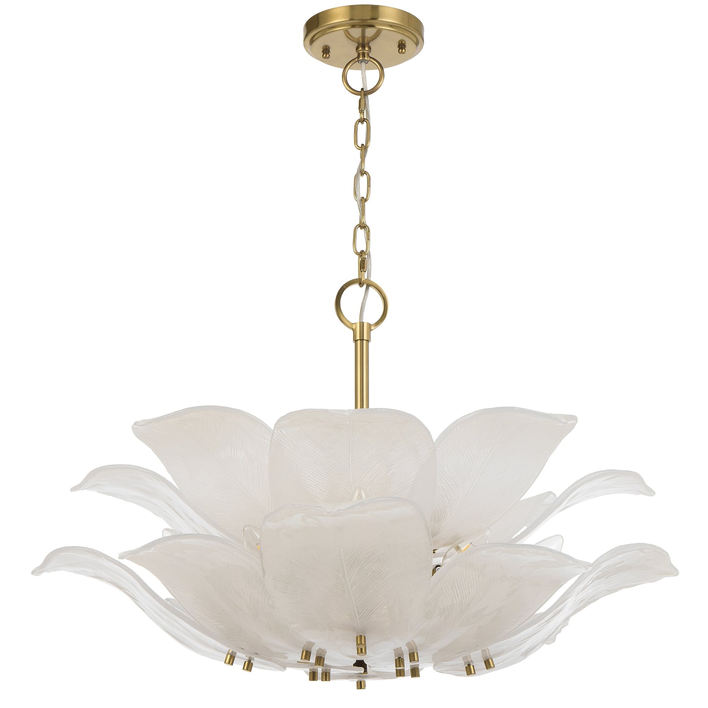 Varna TFS 8LT PENDANT 8x25wE14max D:670 H:500 BRASS / 16pcs FROST GLASS