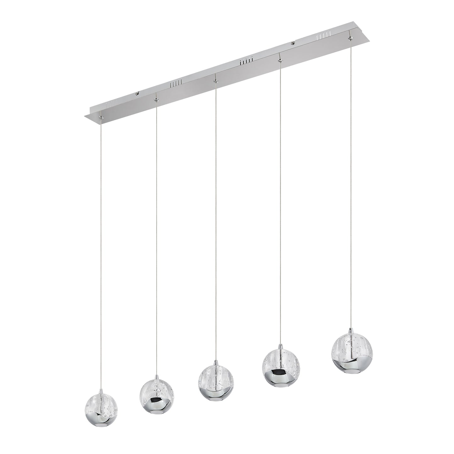 Zanoshade TFS 5 LTS BAR PENDANT 5x5wLED 3000K 1540Lm cab2M L960 W90 CHROME/BUBBLE GLASS