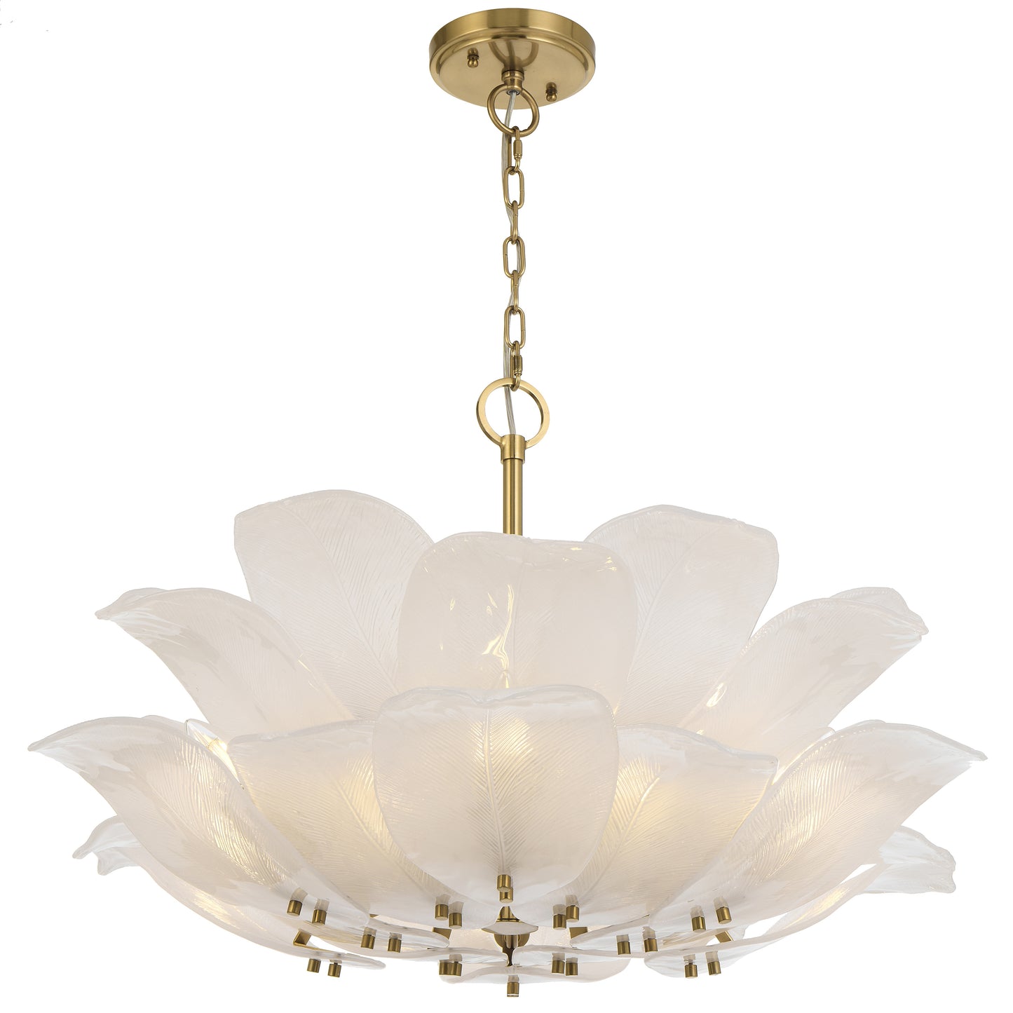 TFS 12LT PENDANT 12x25wE14max D:770 H:500 BRASS / 24pcs FROST GLASS