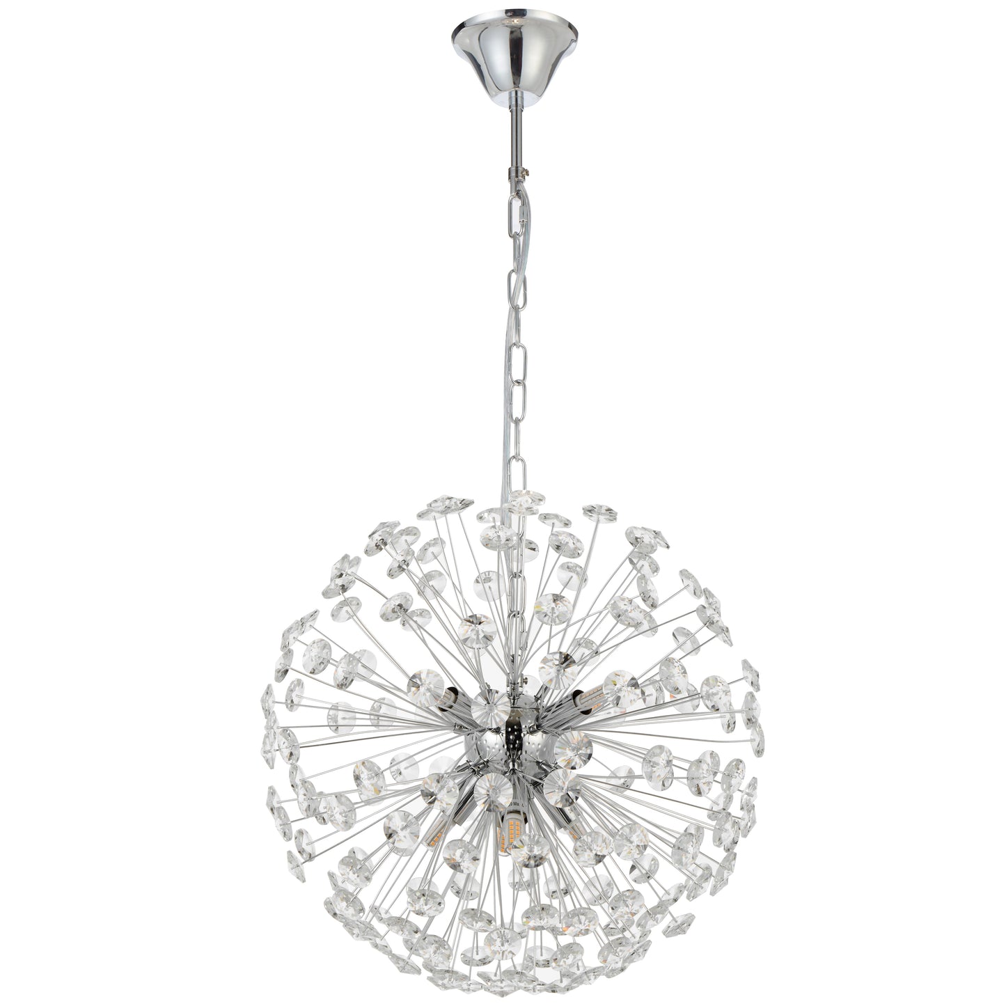 TFS 8 LT PENDANT 8x6wG9max D:400 CHAIN 2M CRYS H:160 CHROME / CLEAR