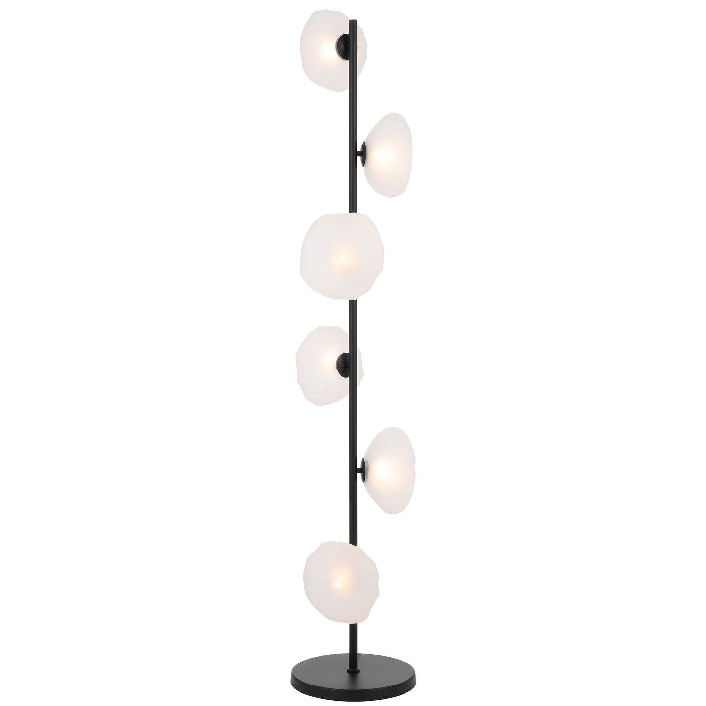 Nancy TFS FLOOR LAMP 6 LTS 6x6wG9max H1600 GLASS D200 BLACK /FROST GLASS