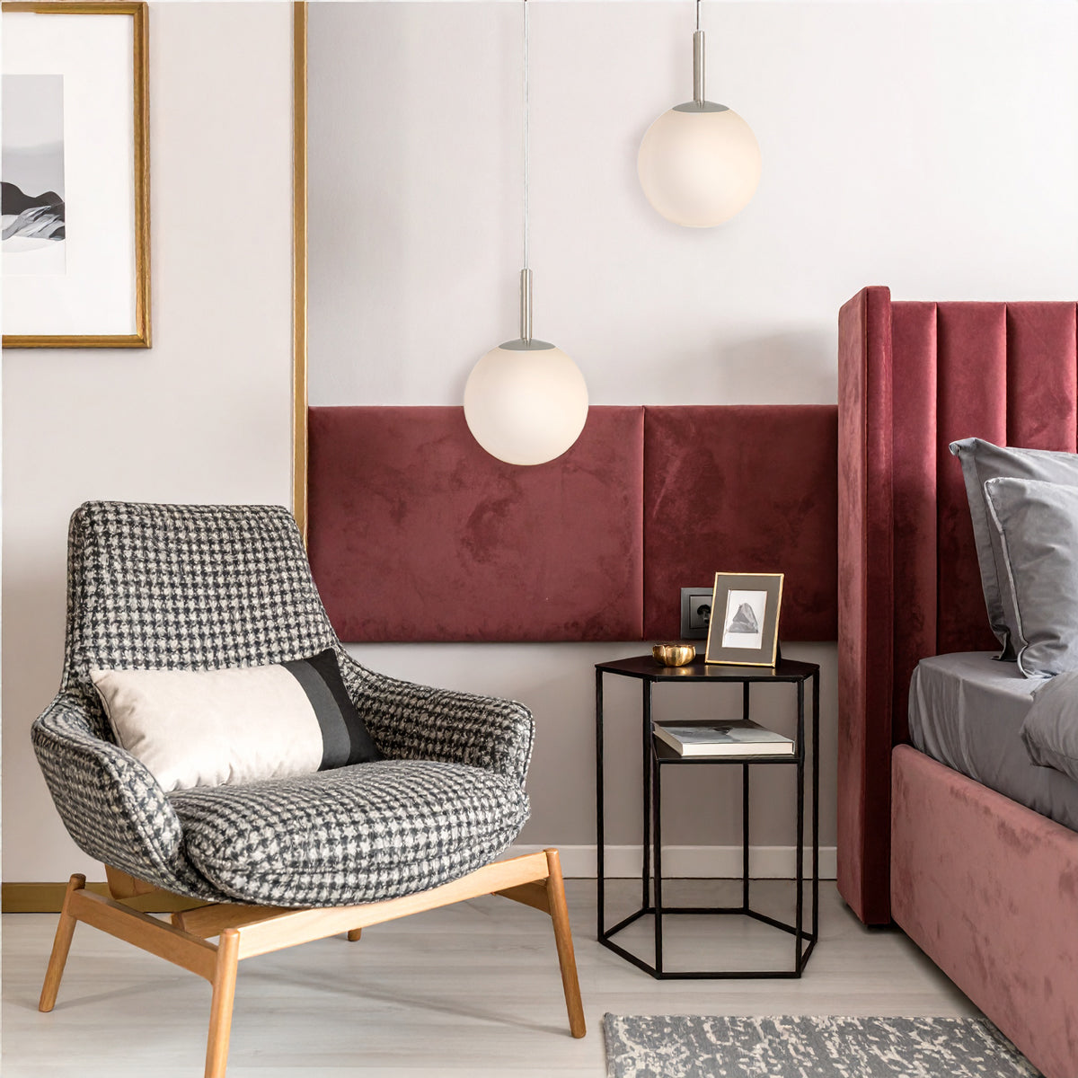 TFS 10 PENDANT 25w E27 D:250 CAB:2m NICKEL / OPAL MATT