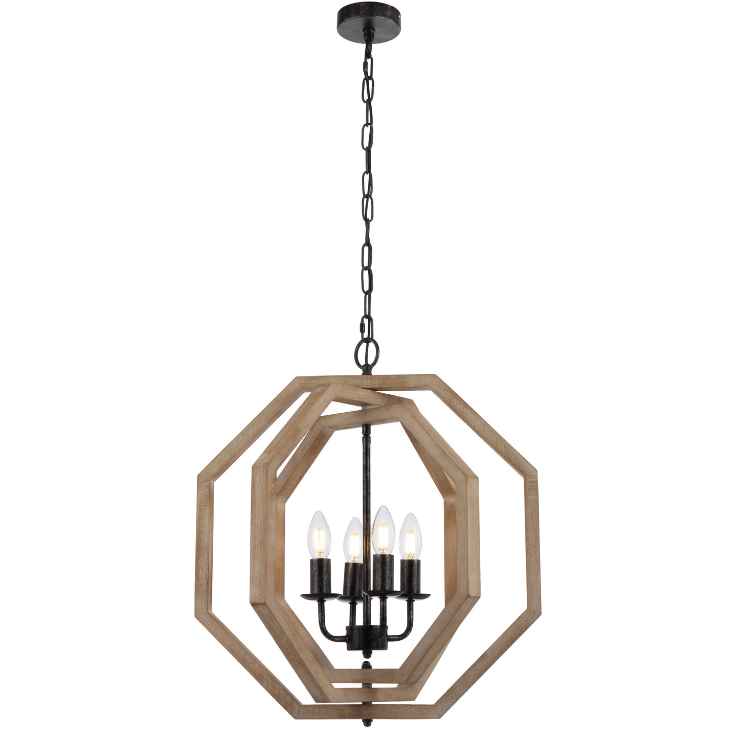 TFS 4LT PENDANT 4x25wE14max L500 W450 H500 Chain 2M BLACK / MERANTI