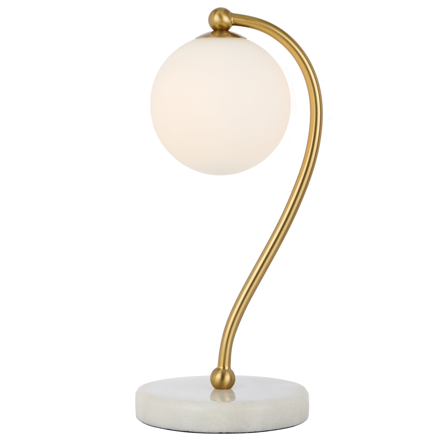 TFS TABLE LAMP 6wG9max KIT L160 W150 H350 WHITE MARBLE/ ANT GOLD/ OPAL MATT