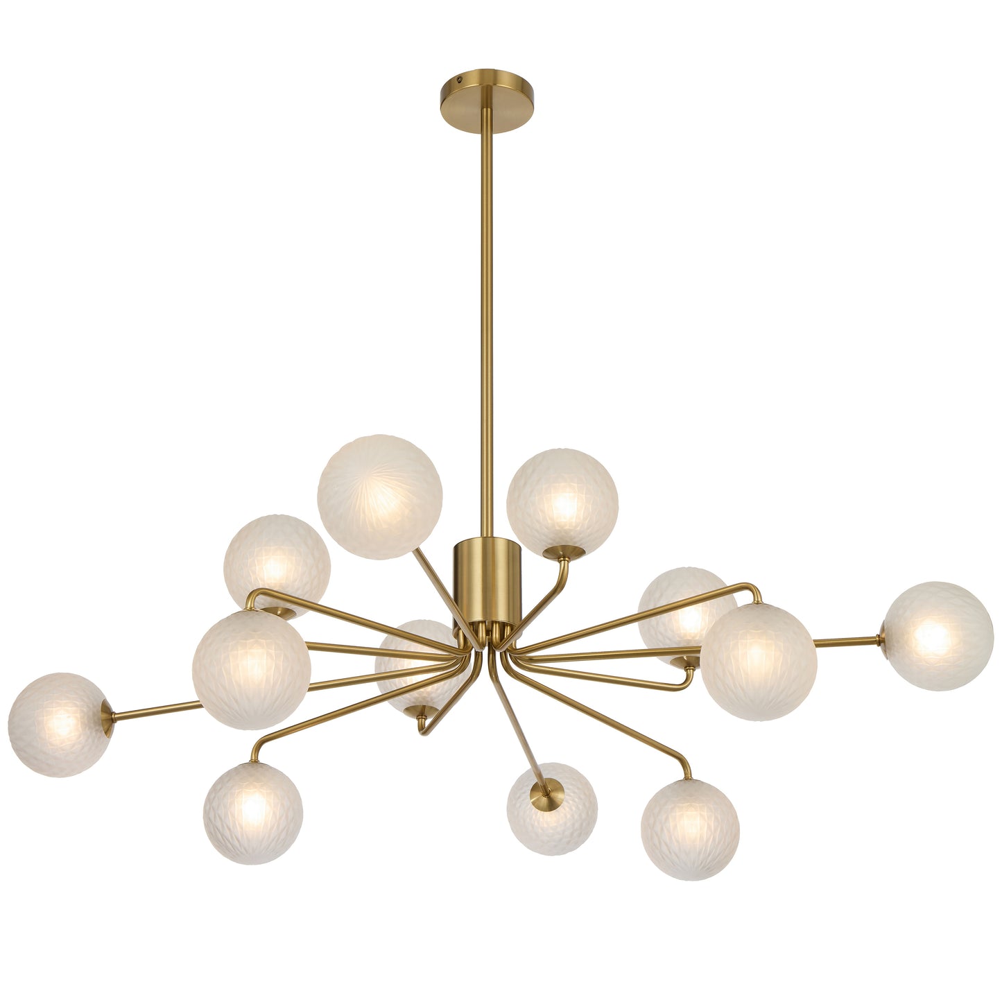 TFS 12LT PENDANT 12x6wG9max KIT D1130 H295 ROD:2*600+1*300 ANT GOLD/ FROST TEAR PATTERN