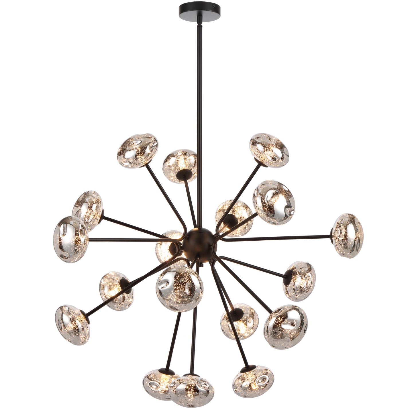 Alba TFS 18LT PENDANT 18x6wG9max D900 H650 ROD:2*600+1*300 BLACK MATT/MIRROR GLASS