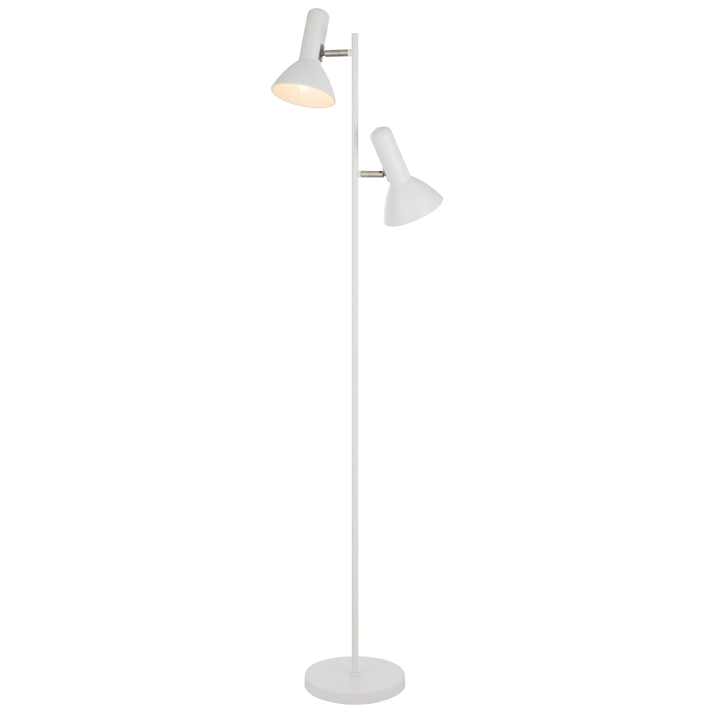 TFS 2LT FLOOR LAMP 2x25wE27max L240 W420 H1610 ON/OFF SWT ON HEAD WHITE
