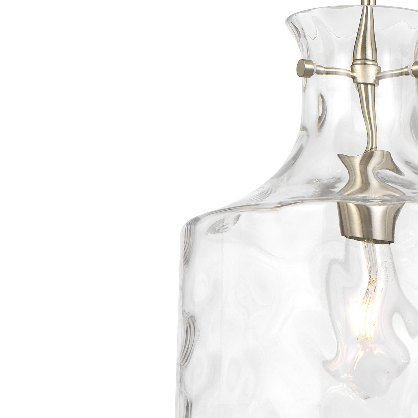 Norastone TFS 1LT PENDANT 25wE27max D:280 H:330 ROD 1.5m NICKEL MATT/CLEAR WATER STREAK