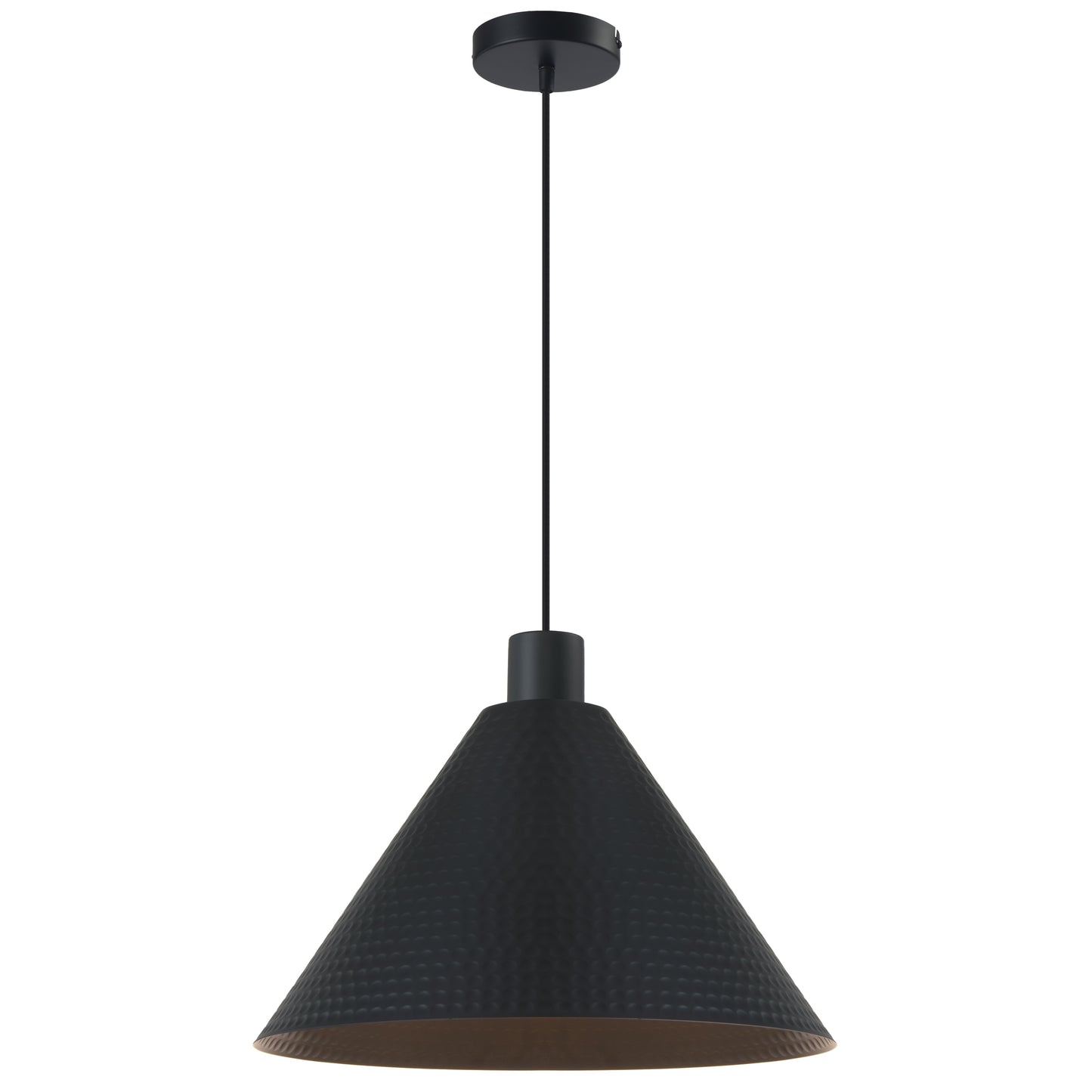 TFS 43CM PENDANT 25wE27max D430 H250 TEX 2M BLACK SATIN
