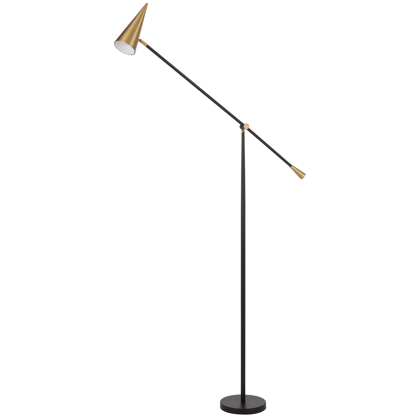 TFS FLOOR LAMP 25wE27max L1000 W250 H2350 FOOT SWT BLACK / BRASS