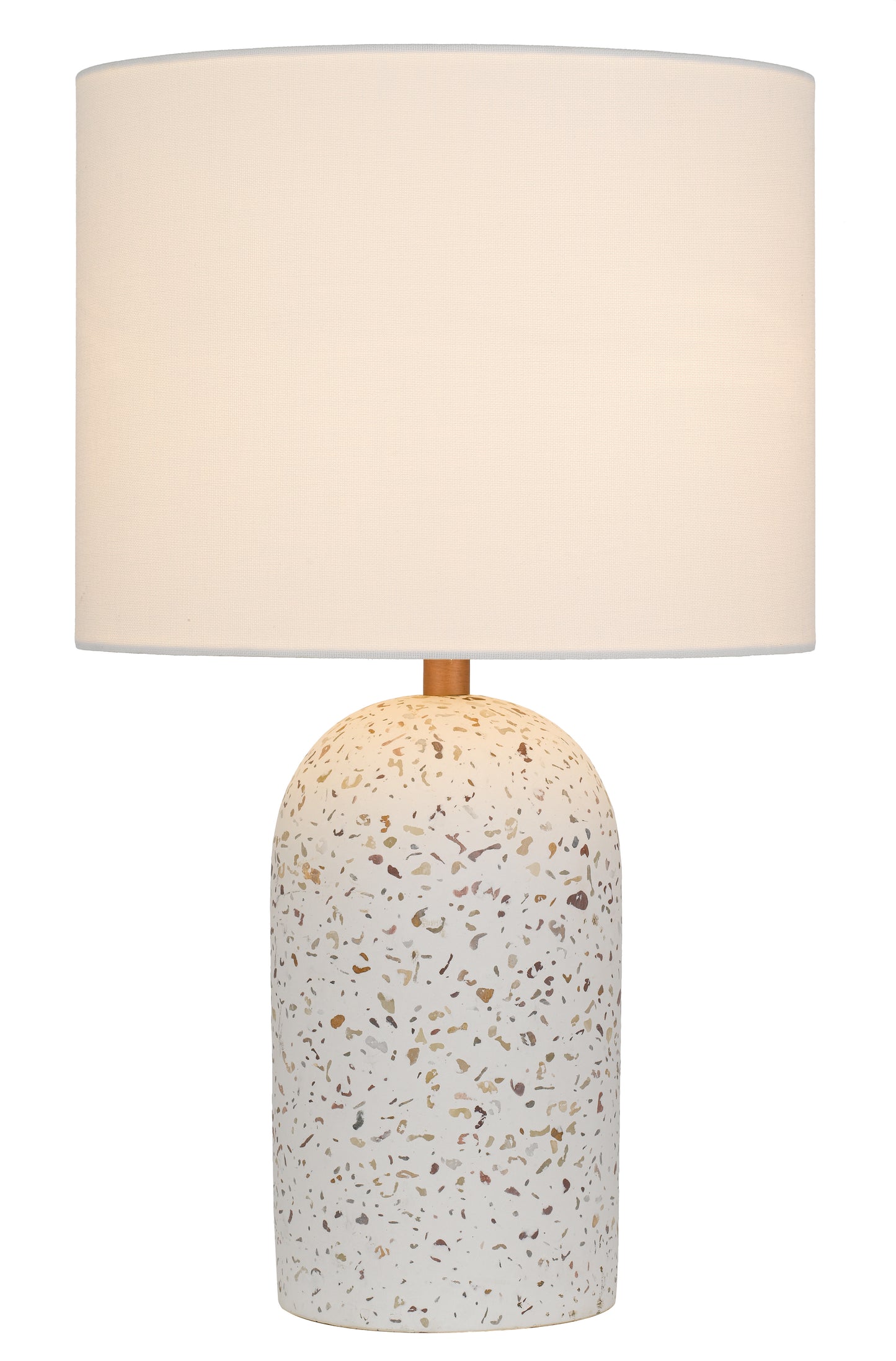 TFS MED TABLE LAMP 25wE27max D:300 H:500 inline Swtch WHITE TERRAZZO / IVORY LINEN