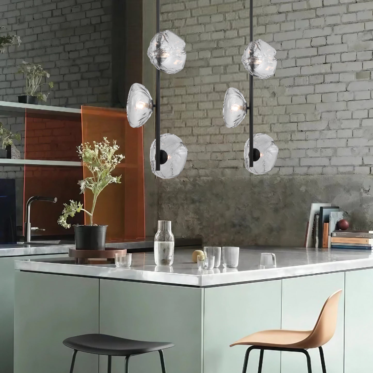 Colmar TFS 3 VERTICAL LTS PENDANT 3x6wG9max L1200 GLASS D200 BLACK / SMOKE GLASS