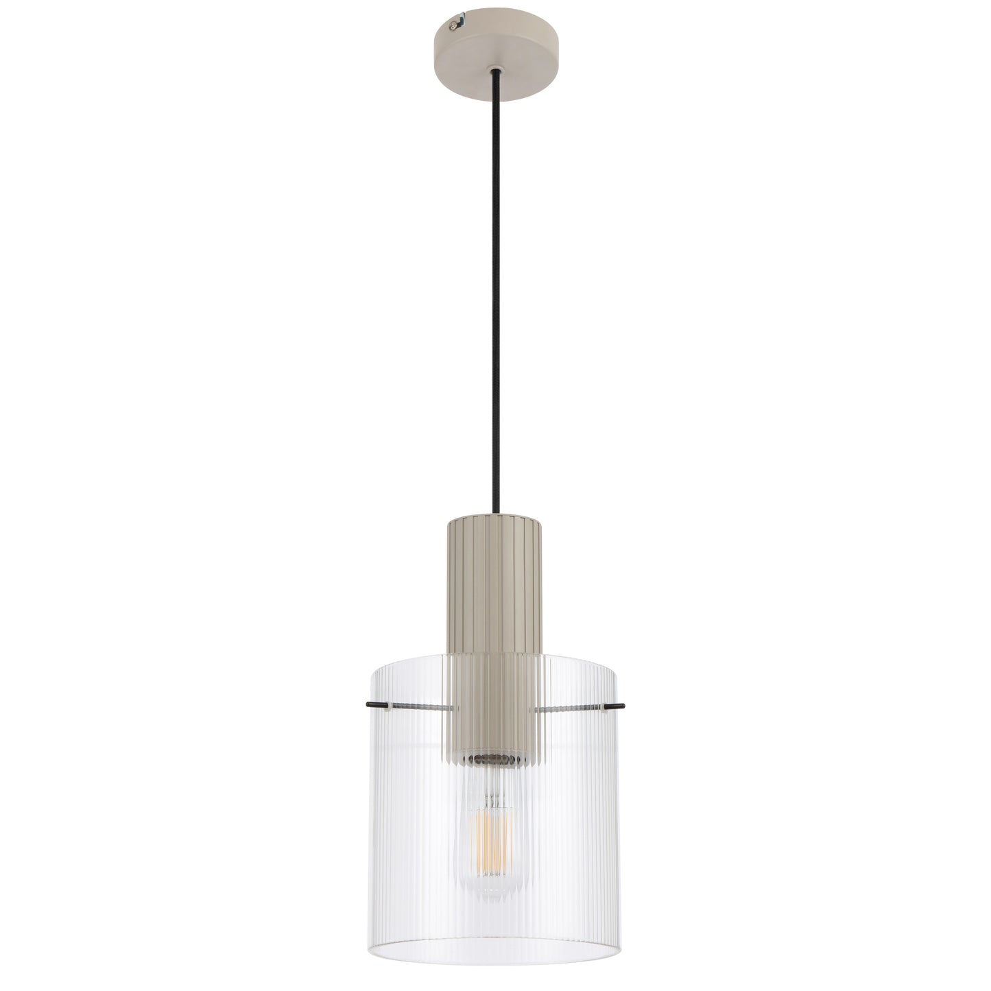 TFS 18CM PENDANT 25wE27max D180 H315 cab 2m GREY / CLEAR
